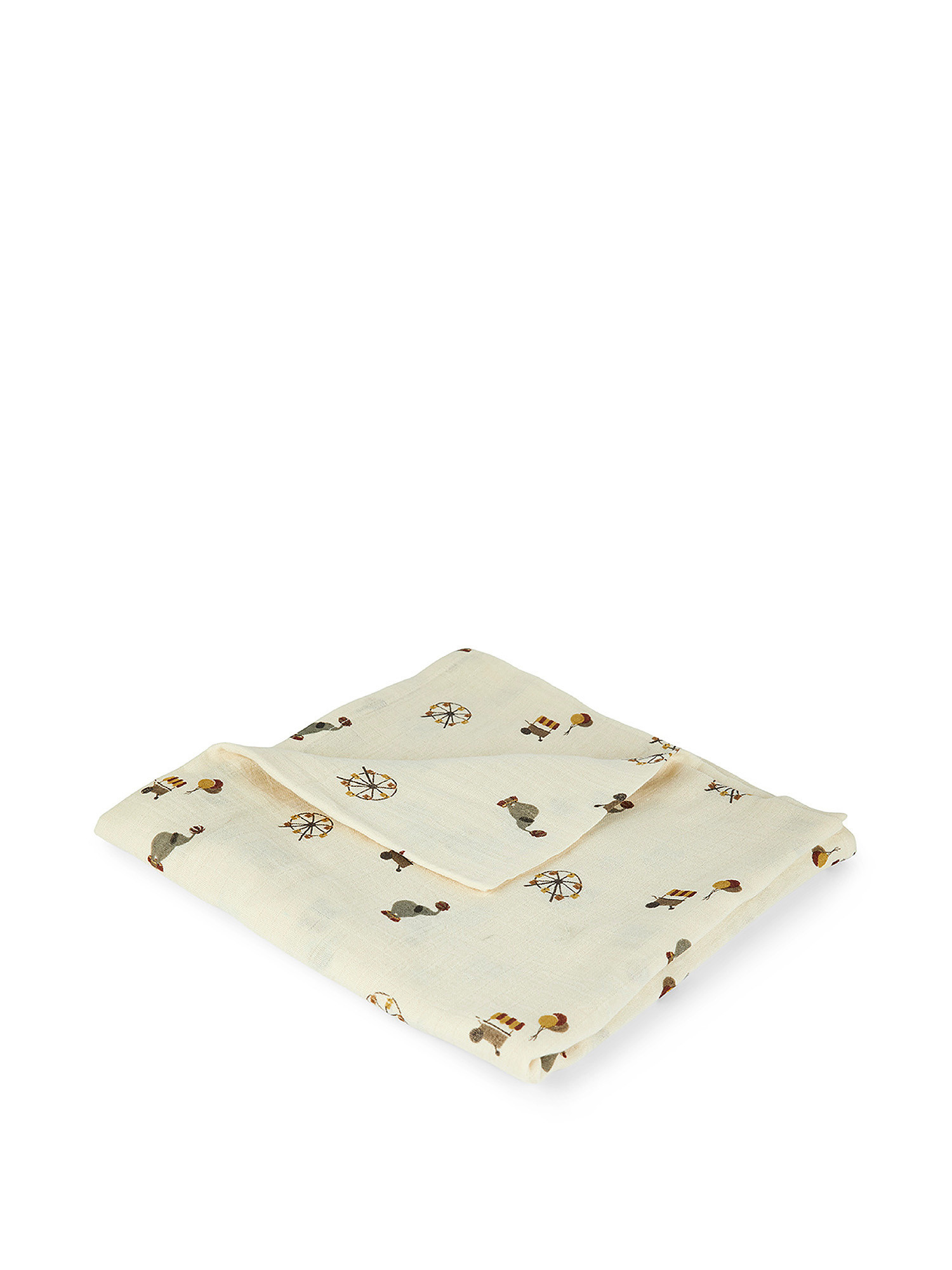 Maxi towel in pure organic cotton muslin, Cream, large image number 0
