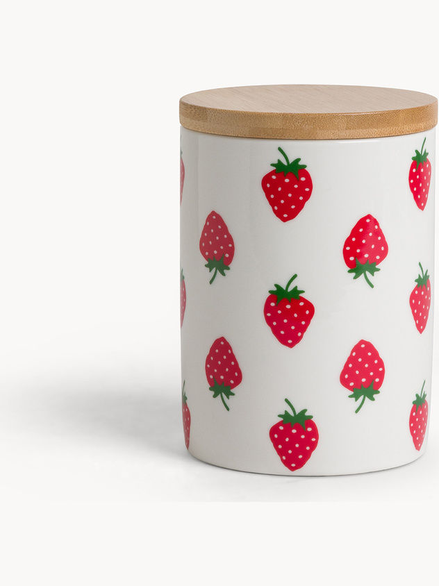 New bone china jar strawberry motif
