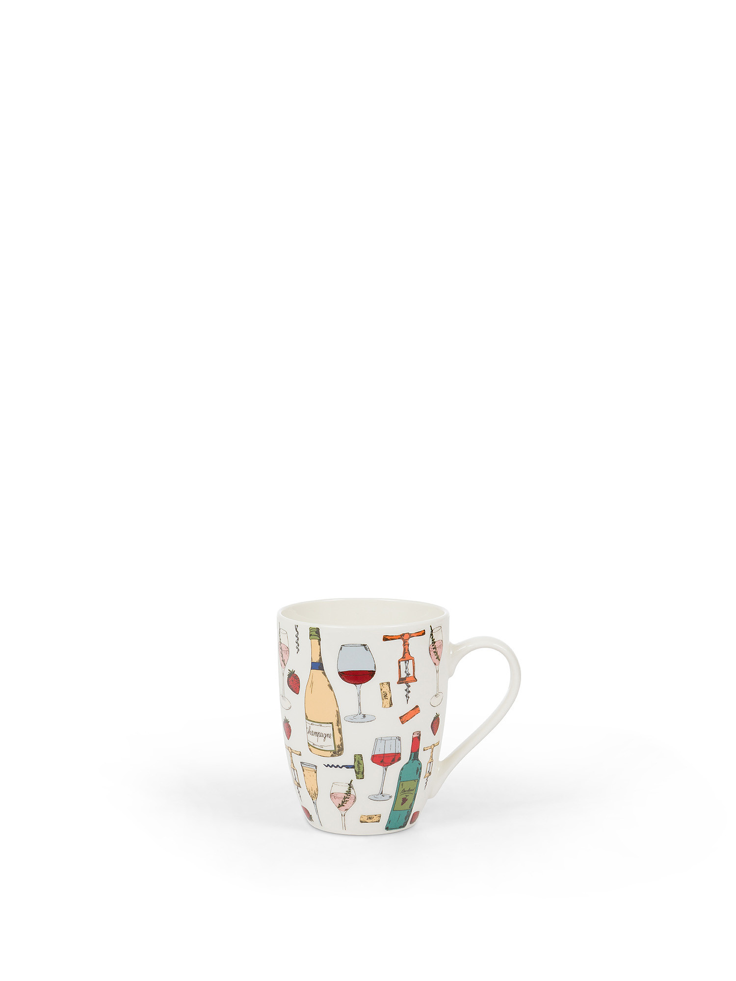 New bone china mug with bottle motif, White, large image number 0