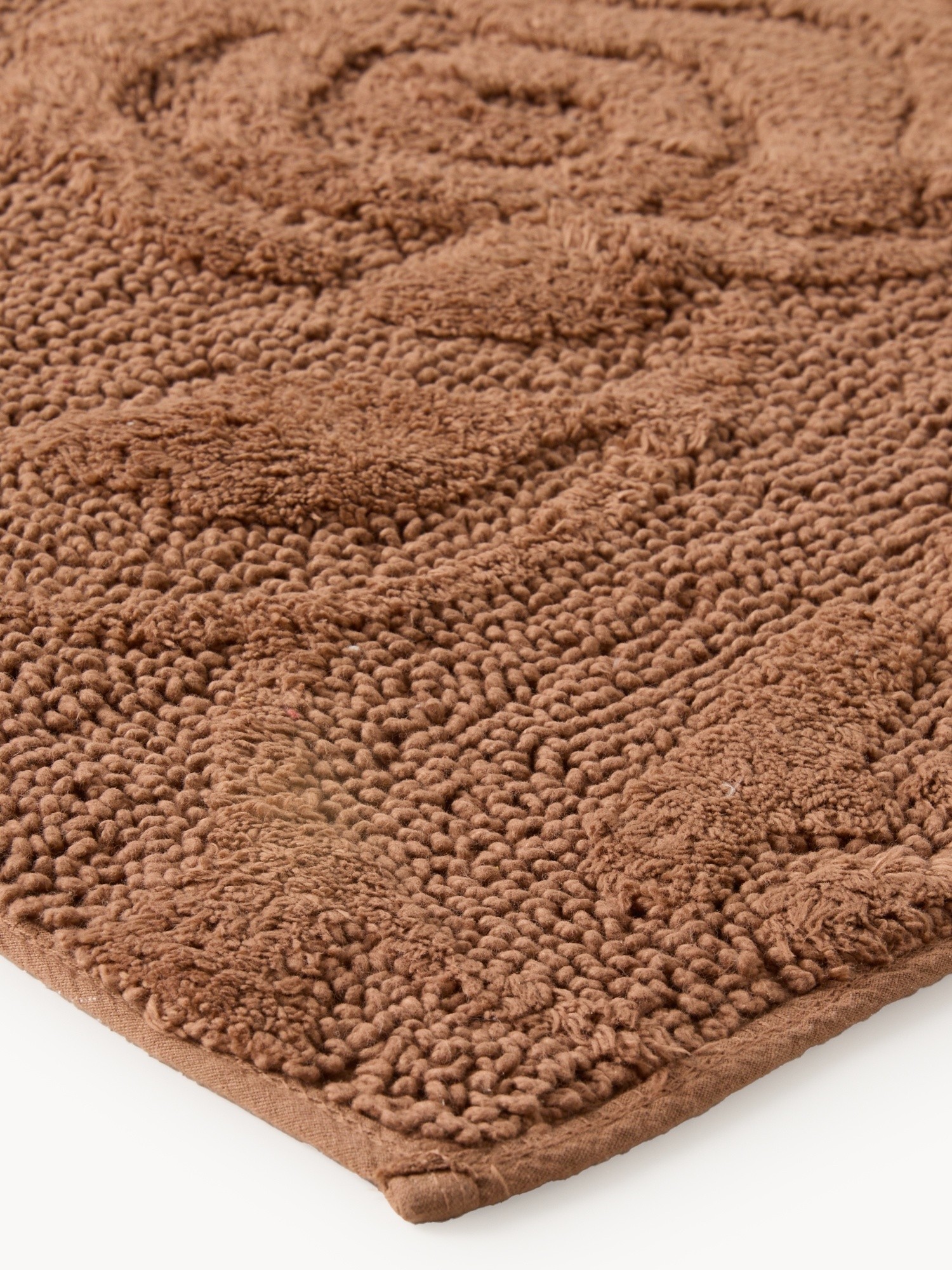 Tappeto bagno in cotone con lavorazione jacquard, Marrone, large image number 1