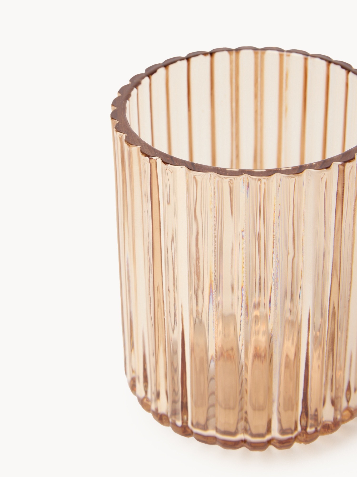 Fluted Glass Toothbrush Holder, Bronze Brown, large image number 2
