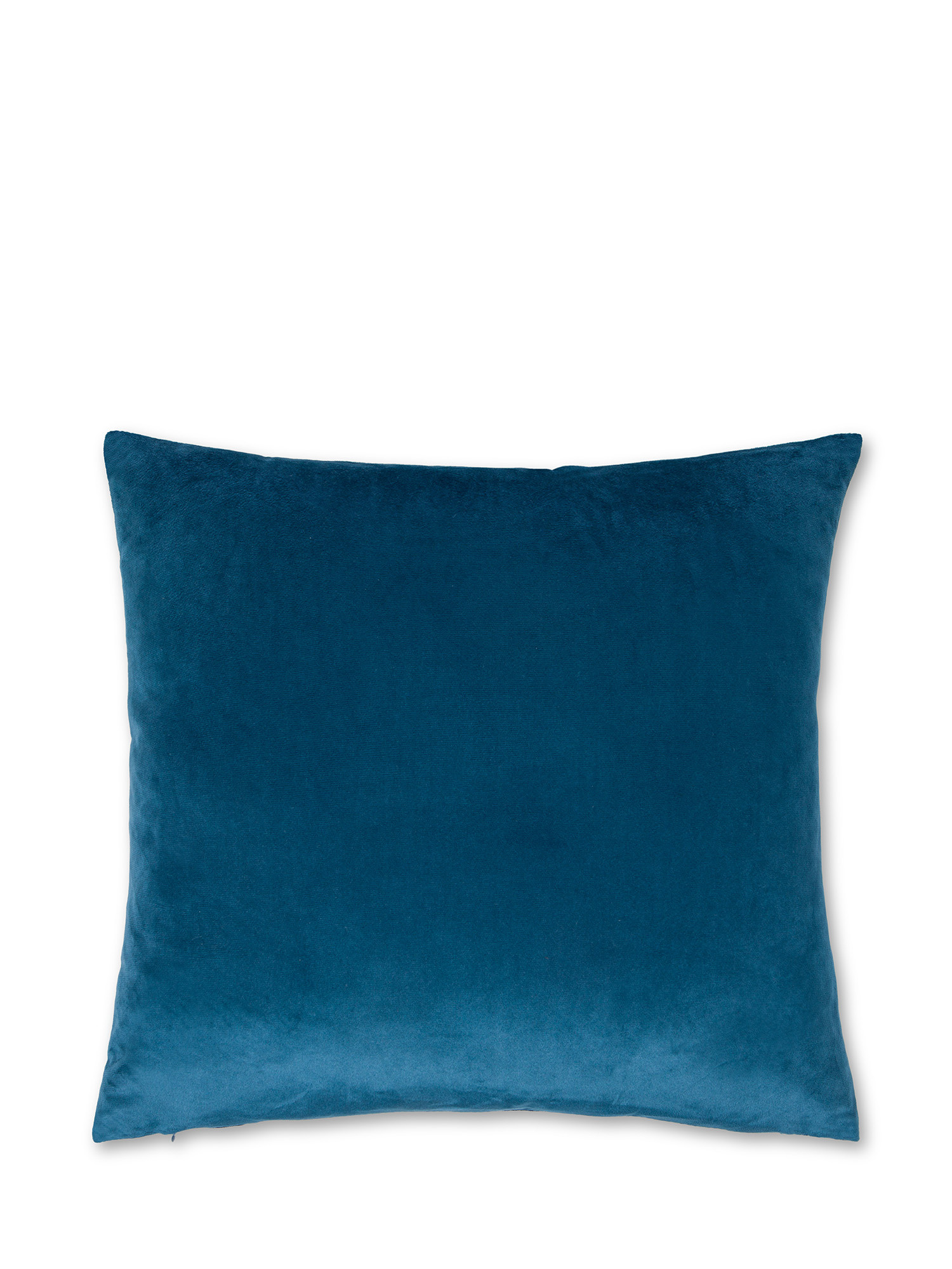 Solid color quilt velvet cushion 45X45cm, Blue, large image number 1