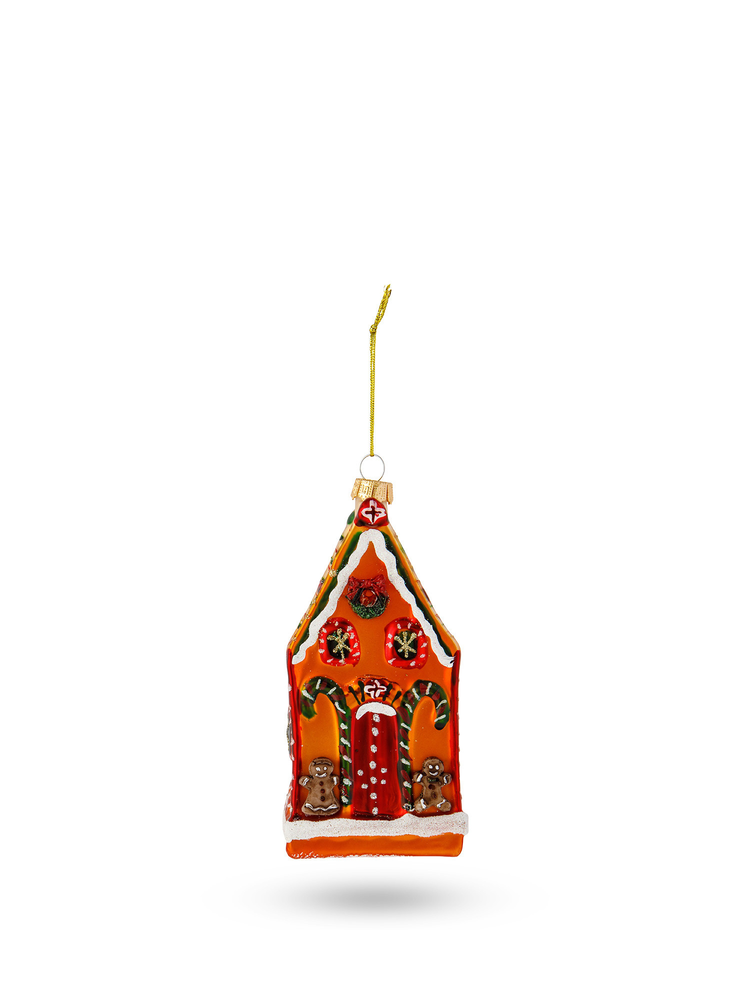 Hand decorated glass candy house tree decoration, Multicolor, large image number 0