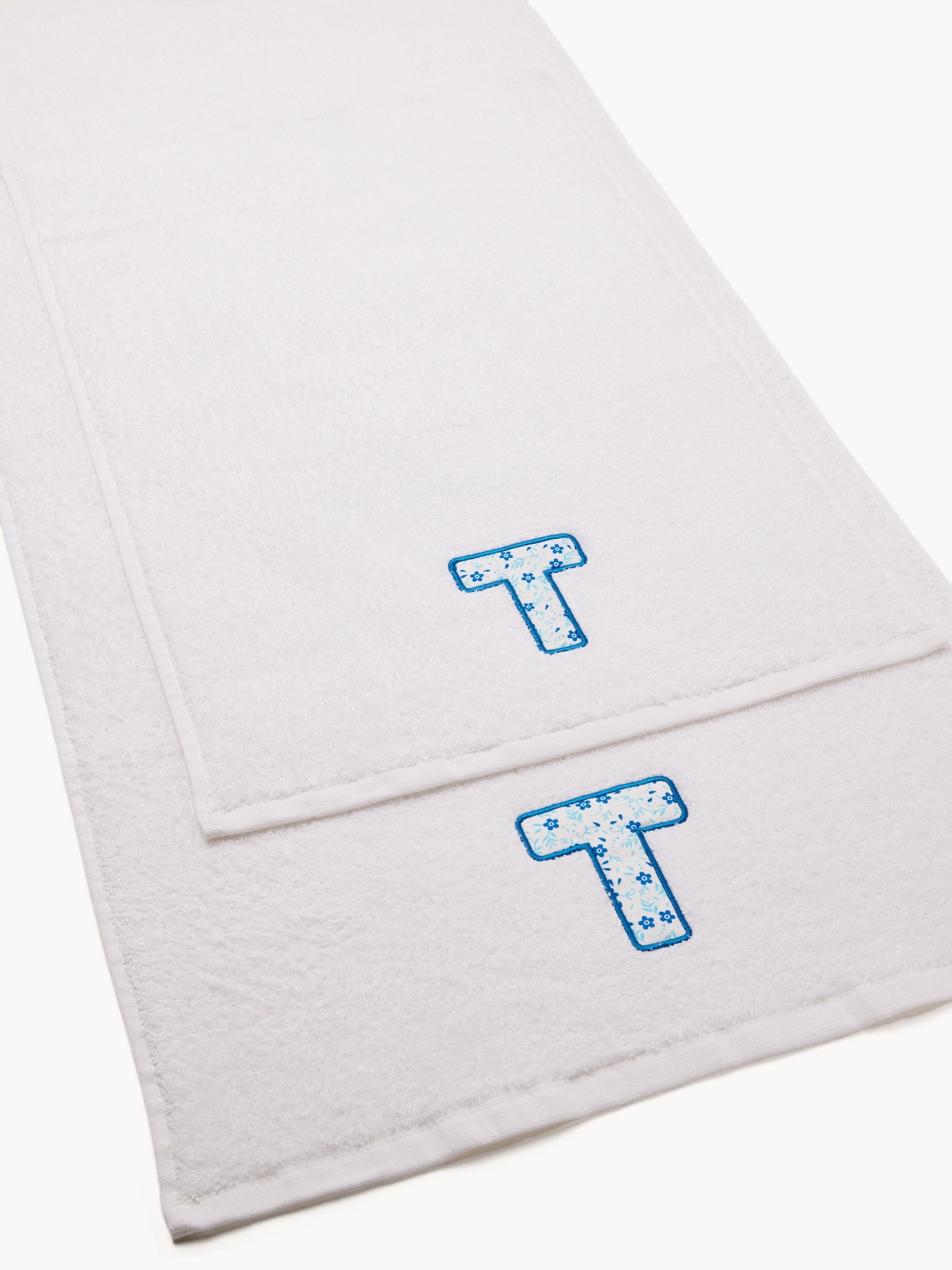 Terry towel set,letter design, White, large image number 1