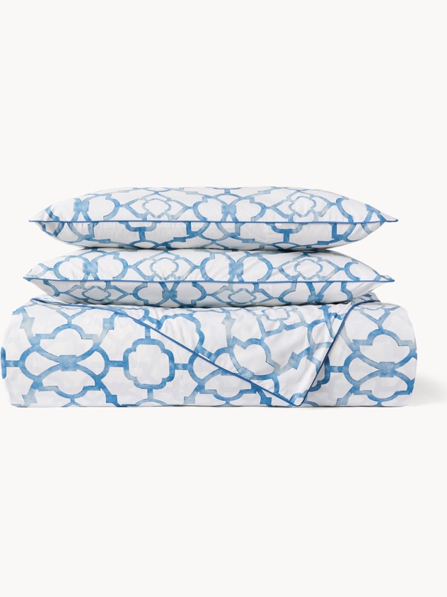 Lenzuolo liscio in cotone percalle fantasia geometrica