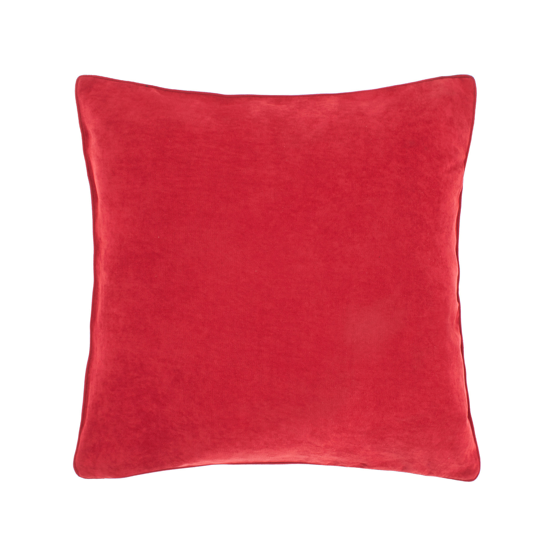 Solid colour melange cushion, Cherry Red, large image number 0