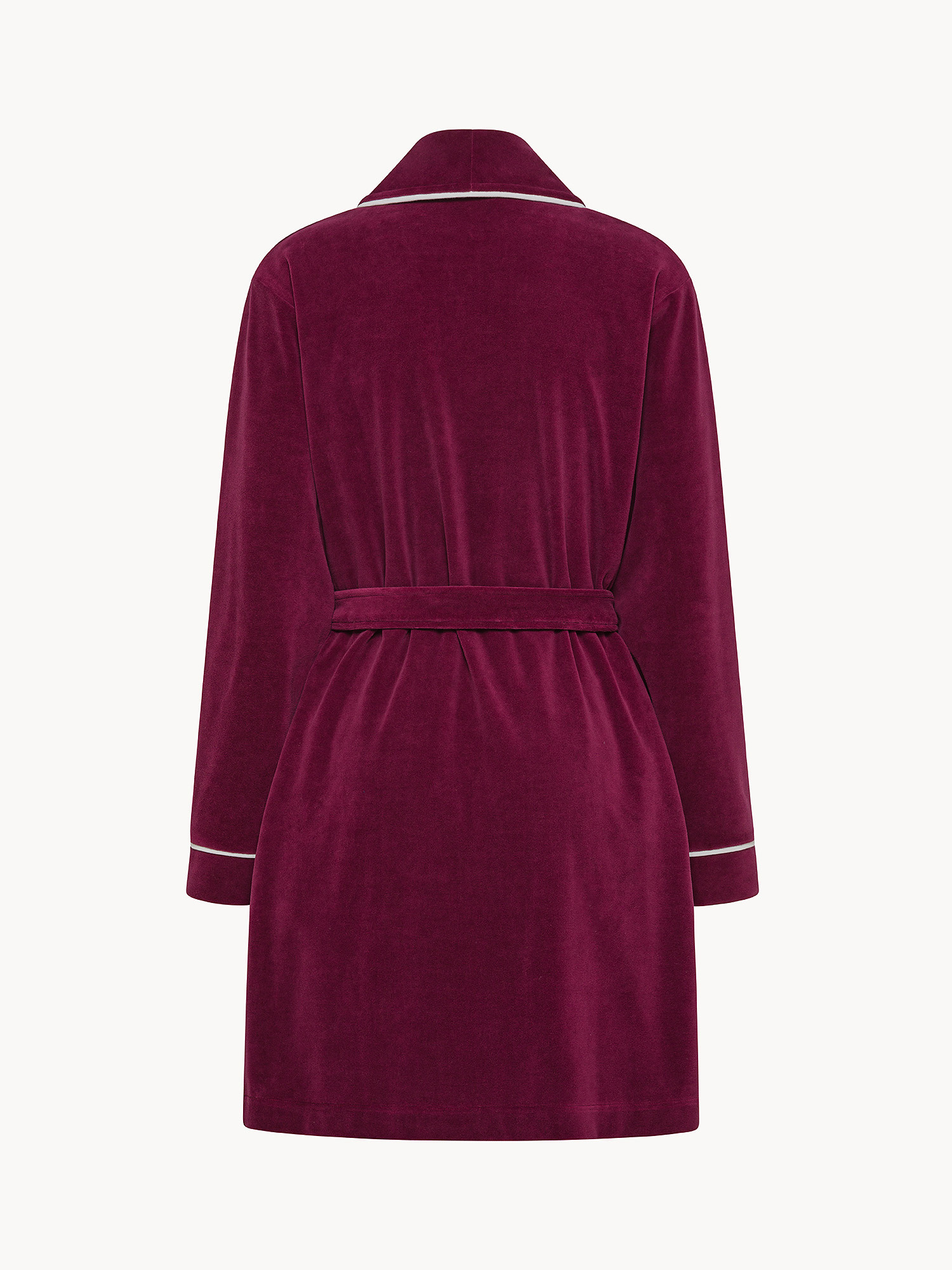 Velvet robe with belt, Cherry Red, large image number 1