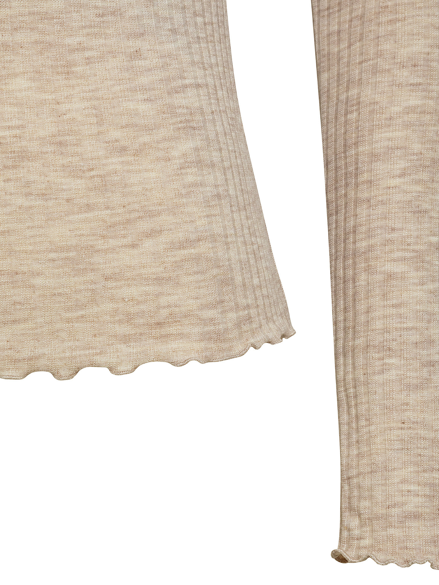 t-shirt with long sleeved, Beige, large image number 2