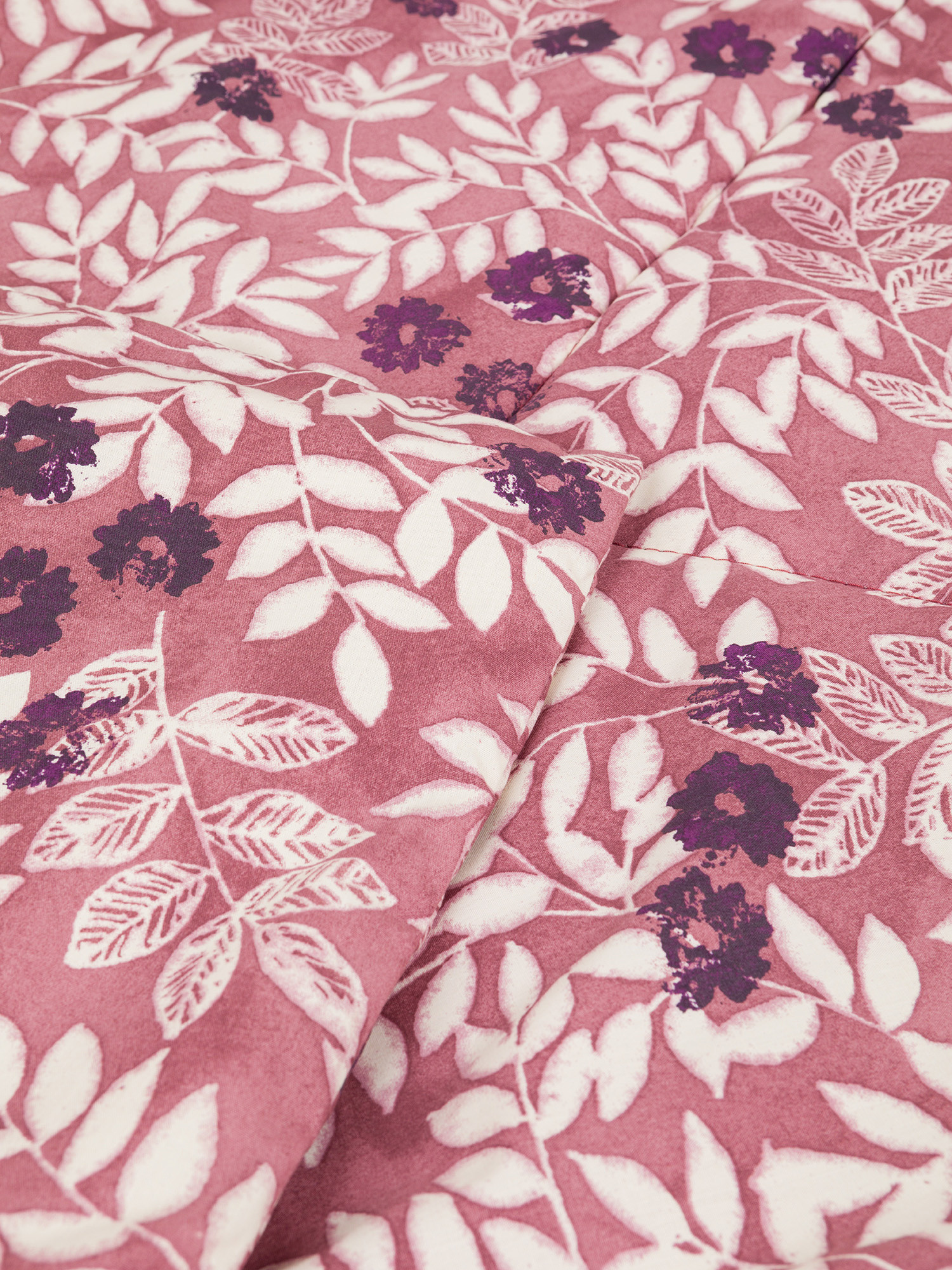 Floral patterned cotton quilt, Pink, large image number 1