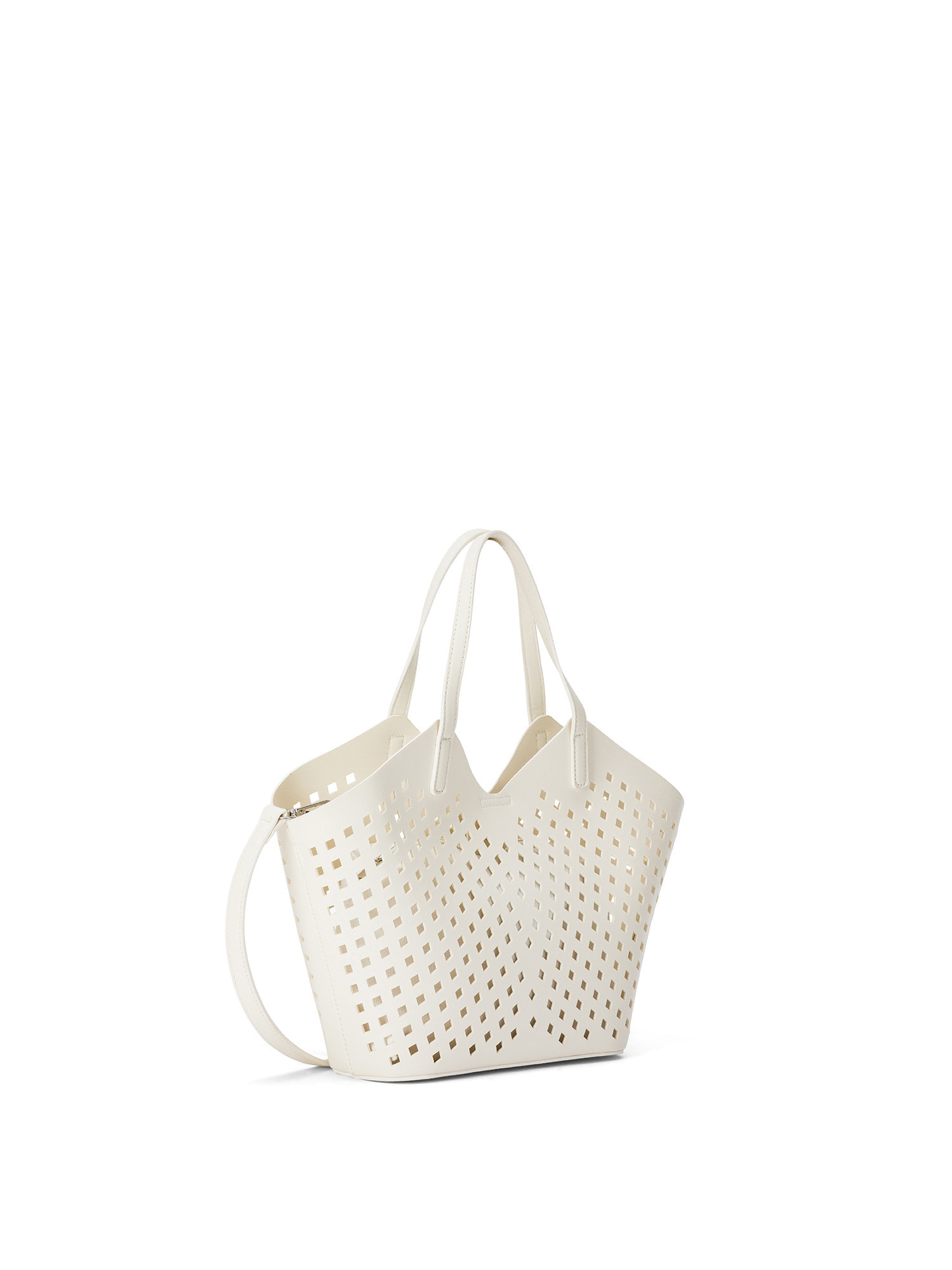 Koan - Shopping bag traforata, Bianco, large image number 1