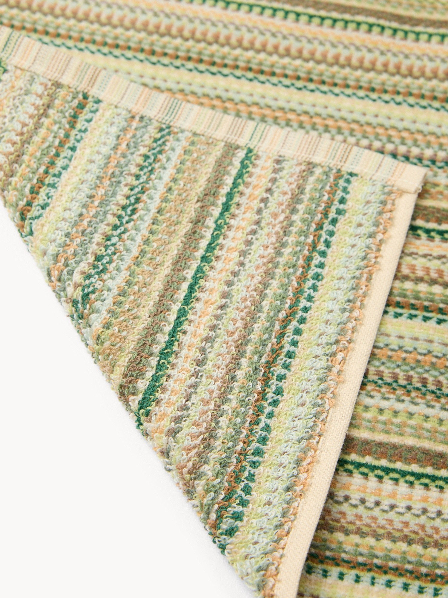 Asciugamano in velour di puro cotone con lavorazione jacquard a righe - Prezzo di lancio, Verde, large image number 2