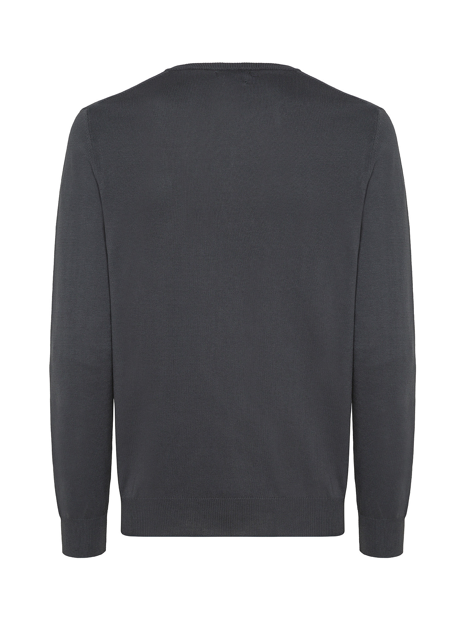 Luca D'Altieri - Crew neck sweater in extrafine pure cotton, Anthracite, large image number 1