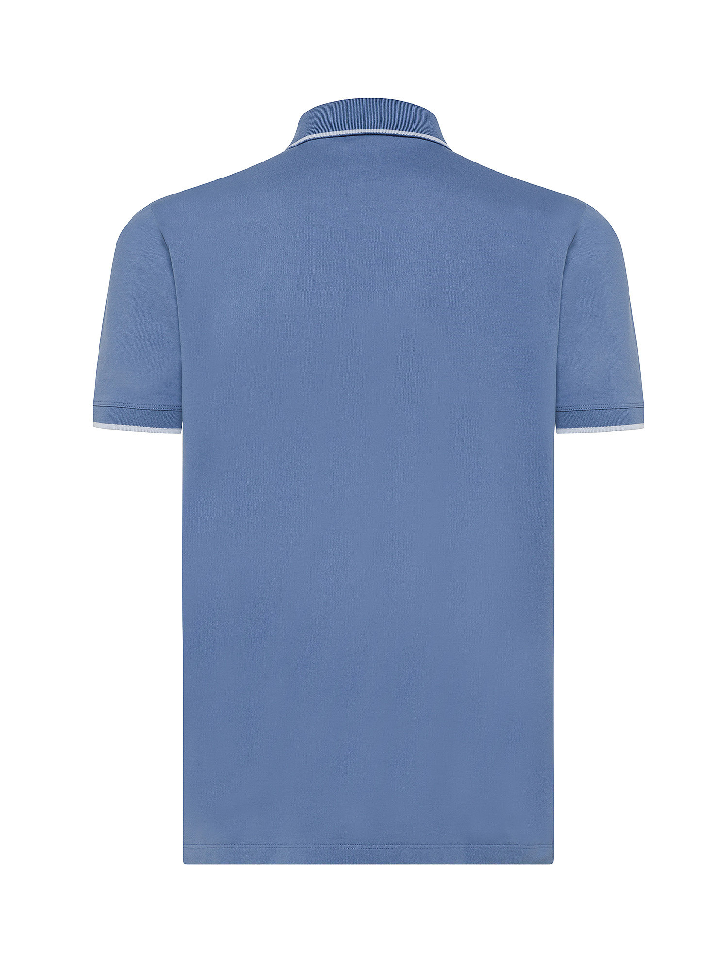 Hugo - Slim fit polo shirt with logo in cotton, Light Blue, large image number 1