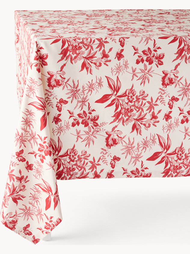 Pure cotton tablecloth with floral print