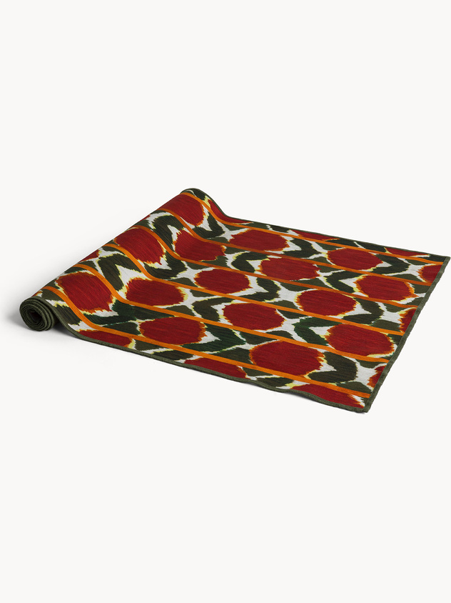 Pure cotton panama runner with Ikat print
