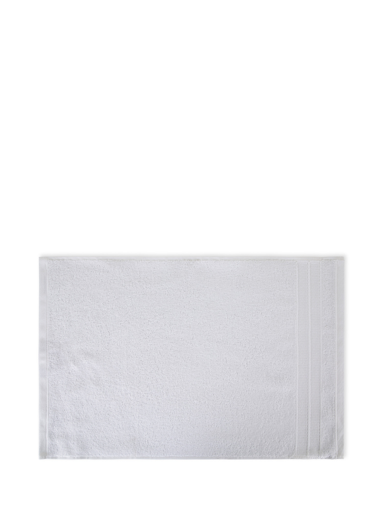 Asciugamano spugna di cotone tinta unita, Bianco, large image number 1