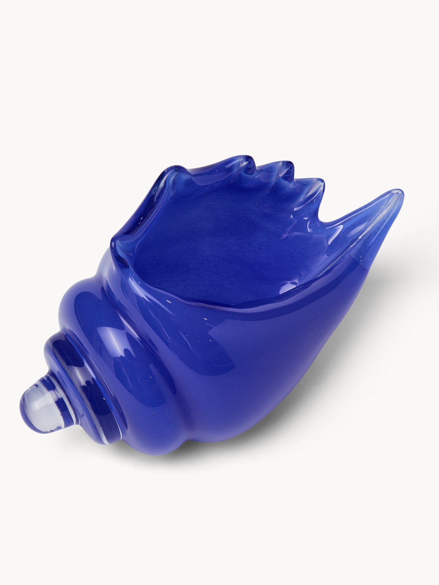 Handmade colored glass shell, Blue, large image number 1