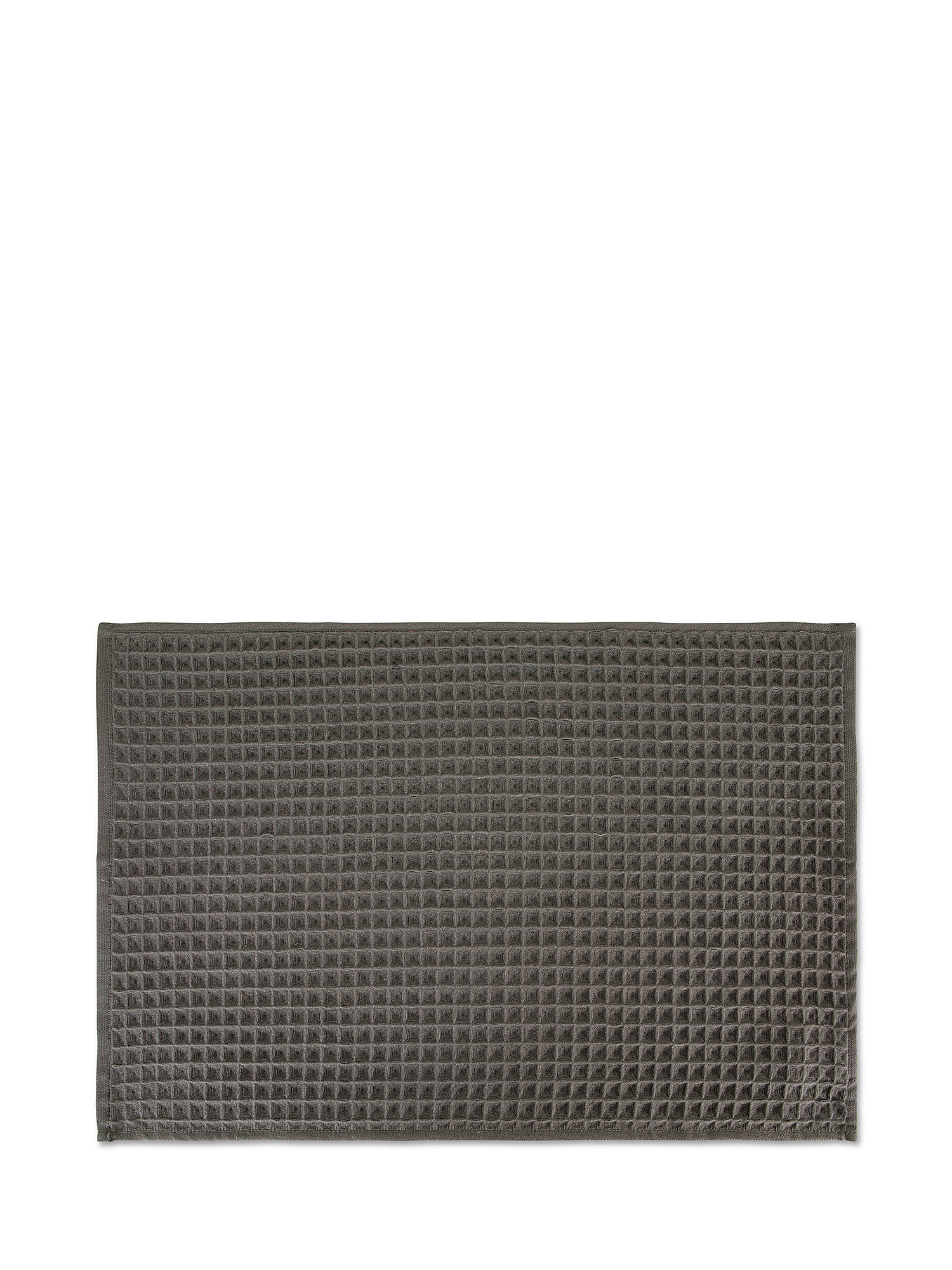 Set of 2 solid color honeycomb cotton towels, Grey, large image number 2