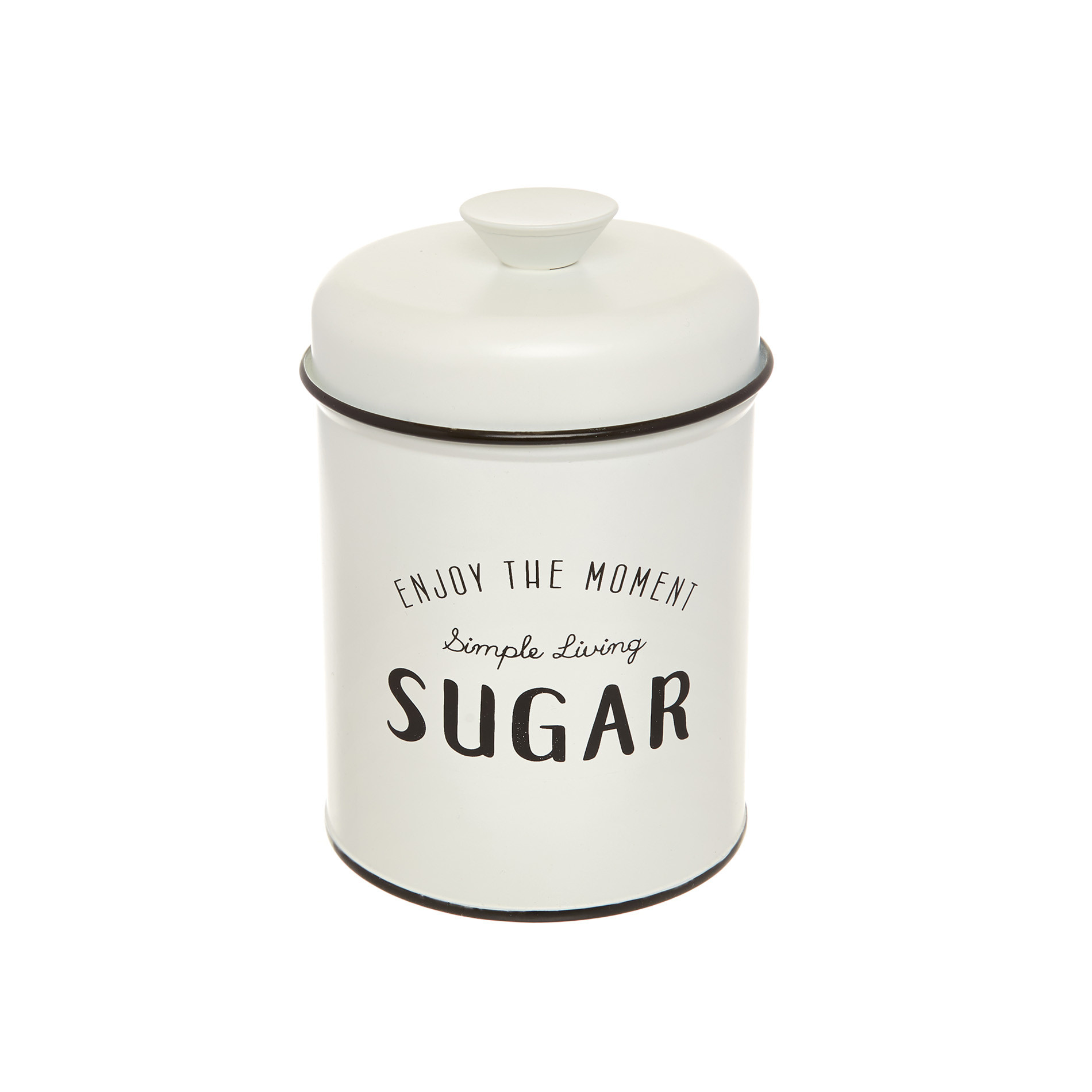 Enamelled iron Sugar tin, White, large image number 0