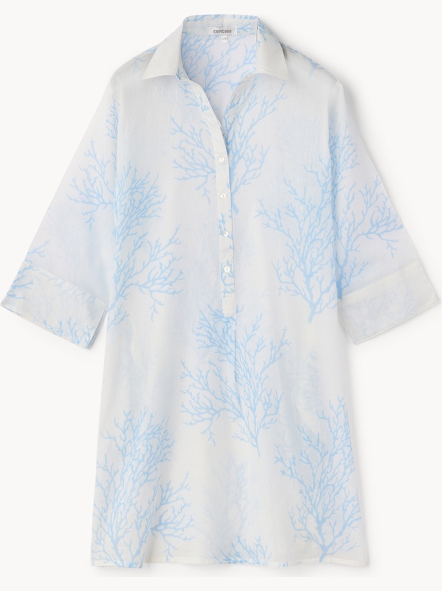 Copricostume in cotone con fantasia coralli