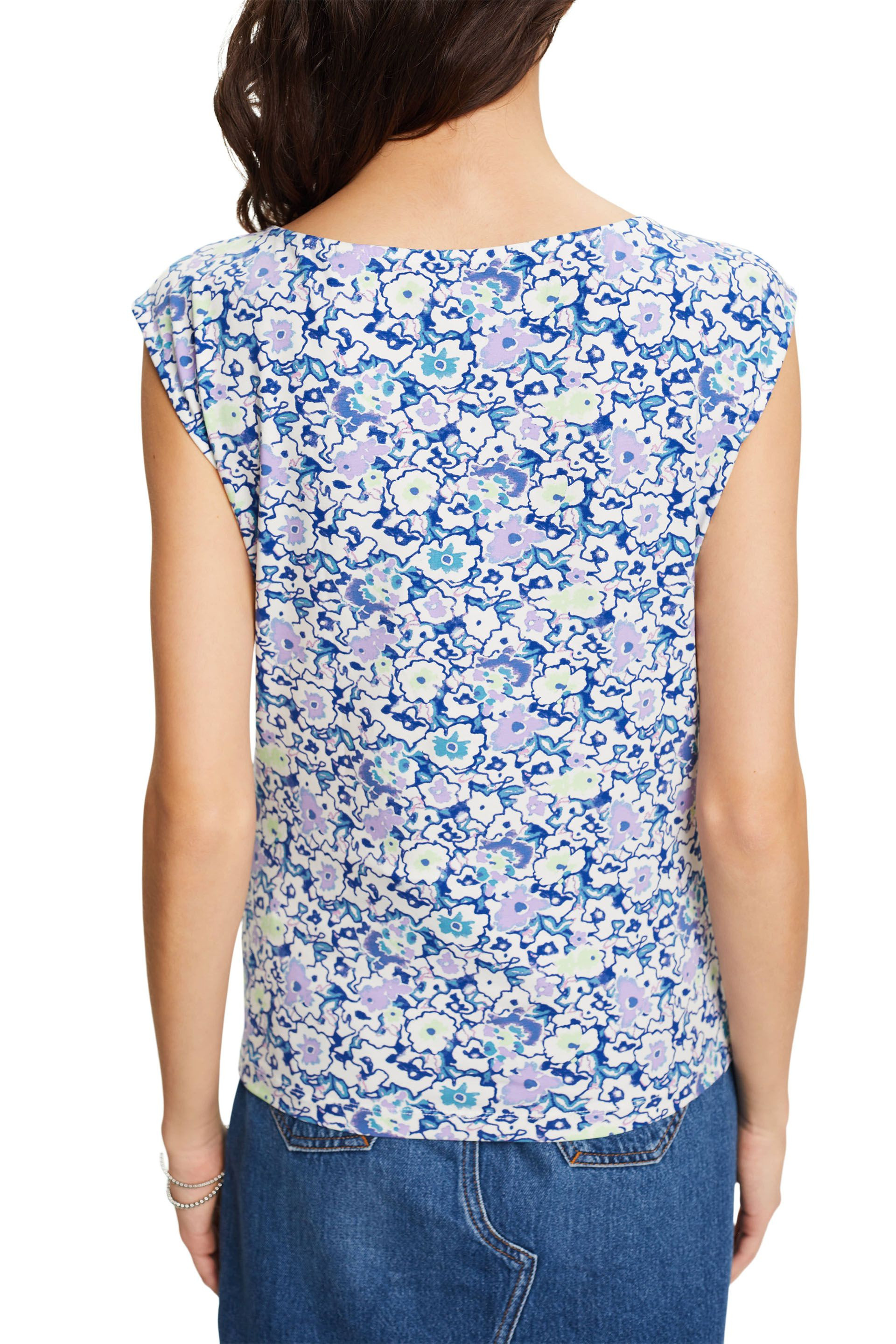 Esprit - T-shirt con stampa floreale, Blu, large image number 3