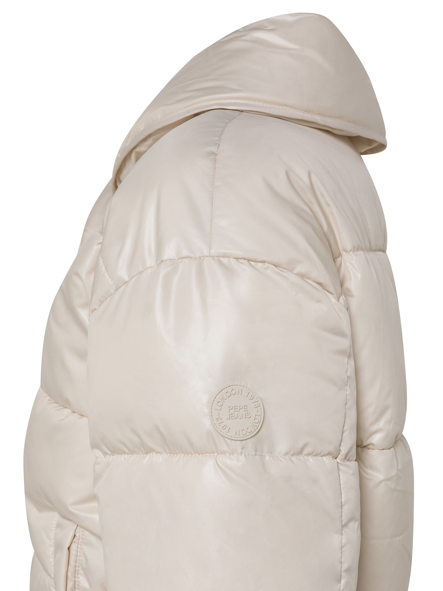 Pepe Jeans - Cropped down jacket in shiny fabric, Cream, large image number 2