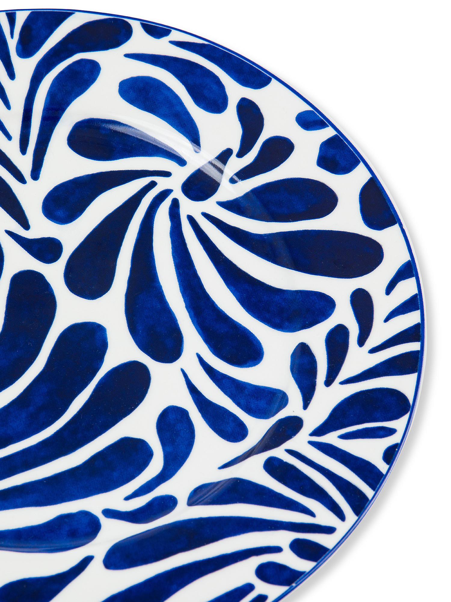 Decorated fruit plate in new bone china, Blue, large image number 1