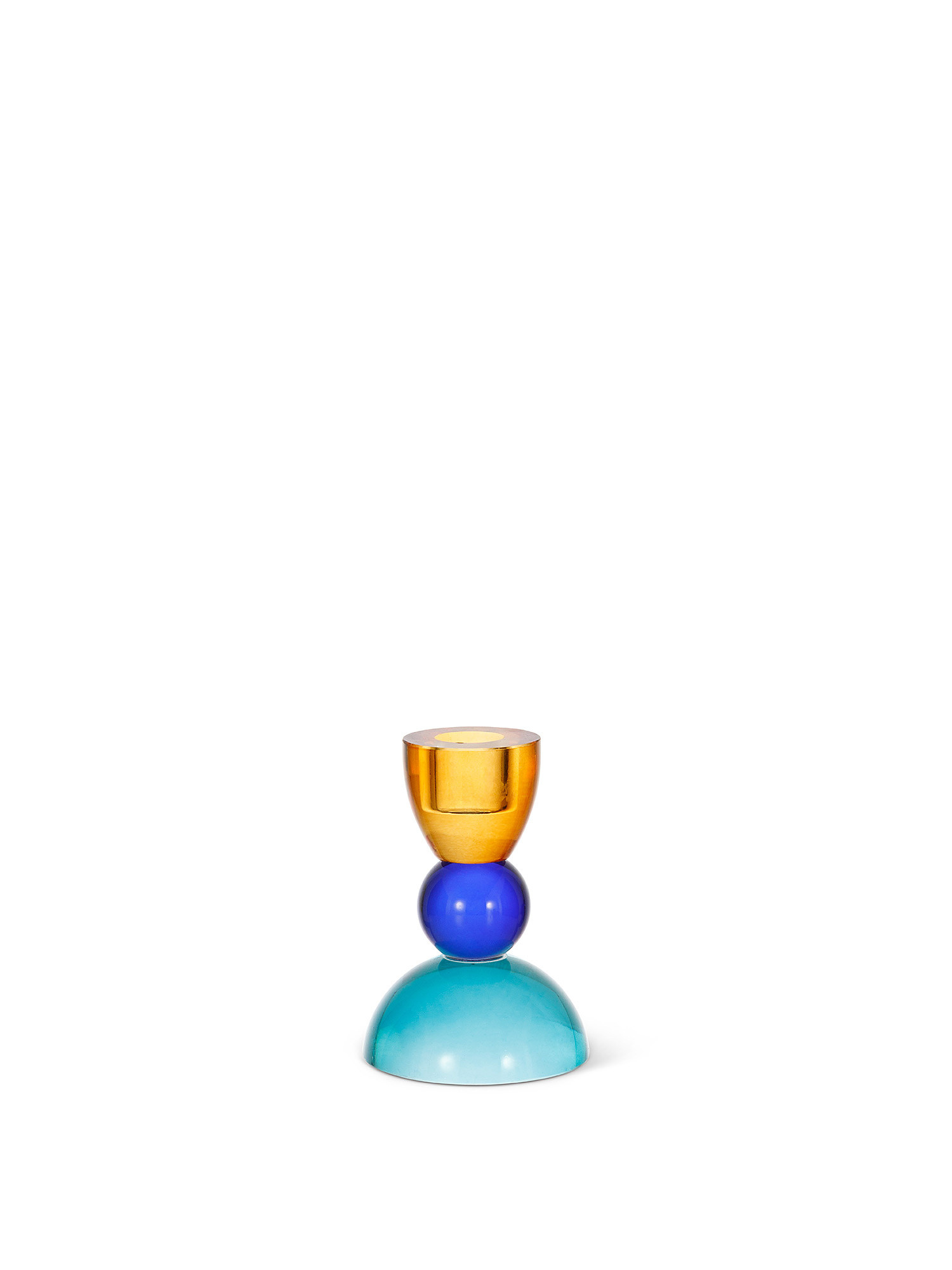 Colored paste glass candlestick, Multicolor, large image number 0