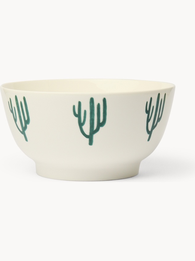 Insalatiera in new bone china motivo cactus - Prezzo di lancio