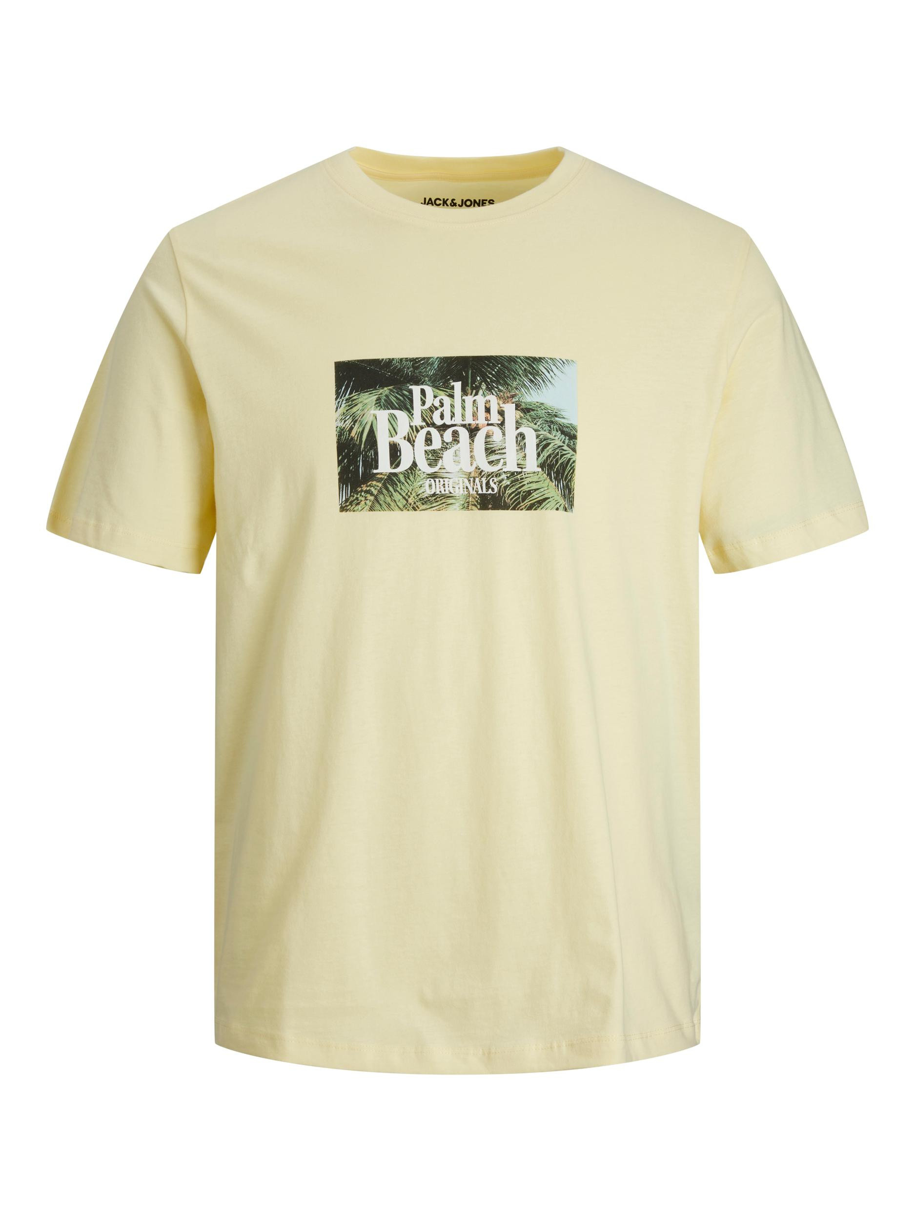 Jack & Jones - T-shirt con stampa in cotone, Giallo chiaro, large image number 0