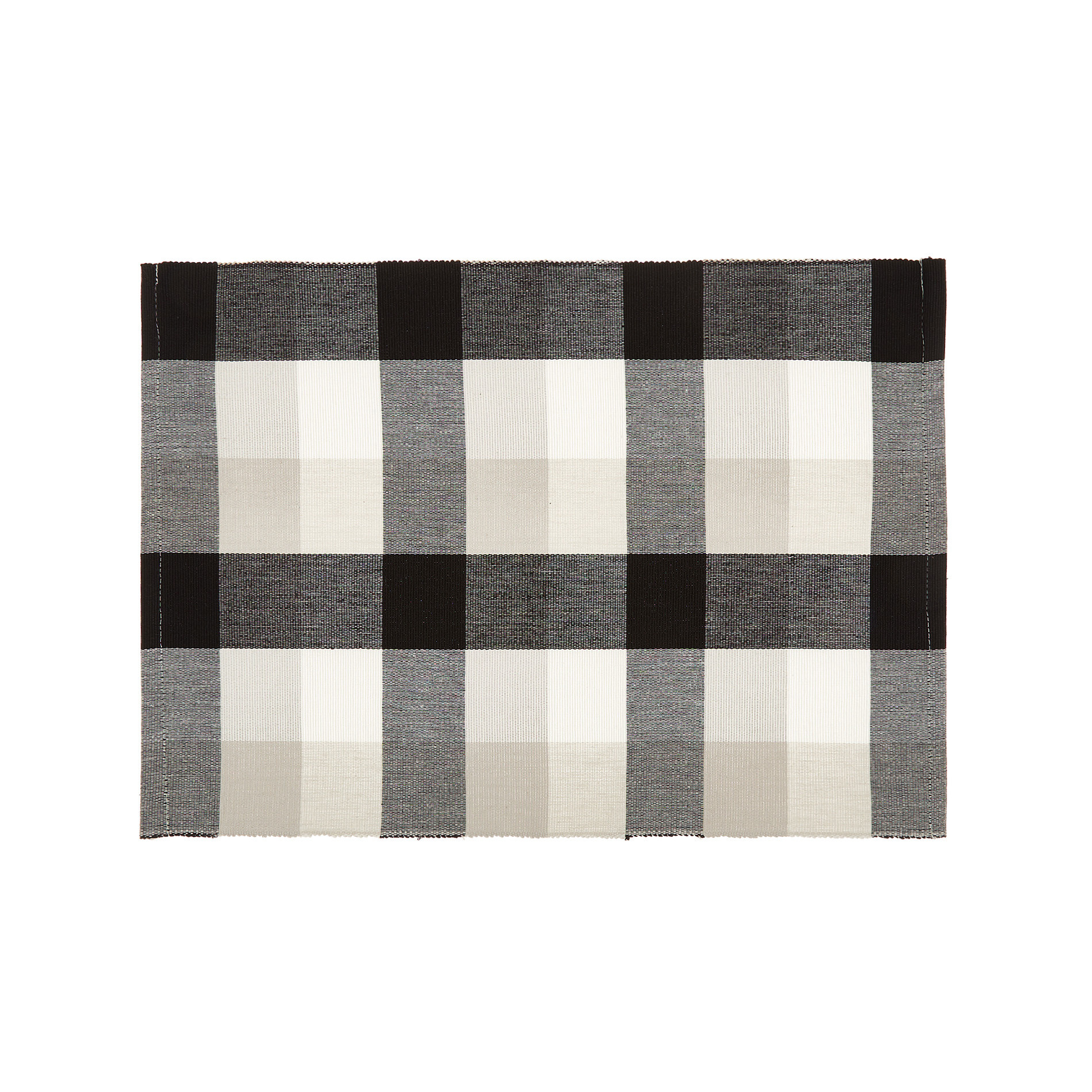 100% cotton table mat with check motif, White Black, large image number 0