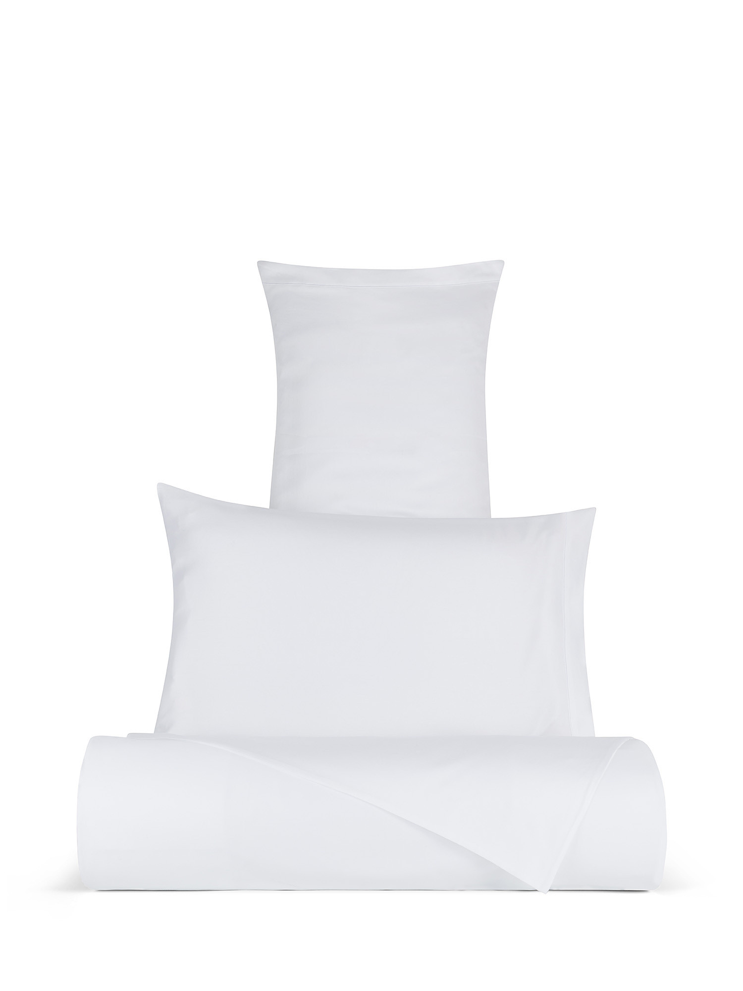 Egyptian cotton satin duvet cover Portofino, White, large image number 0