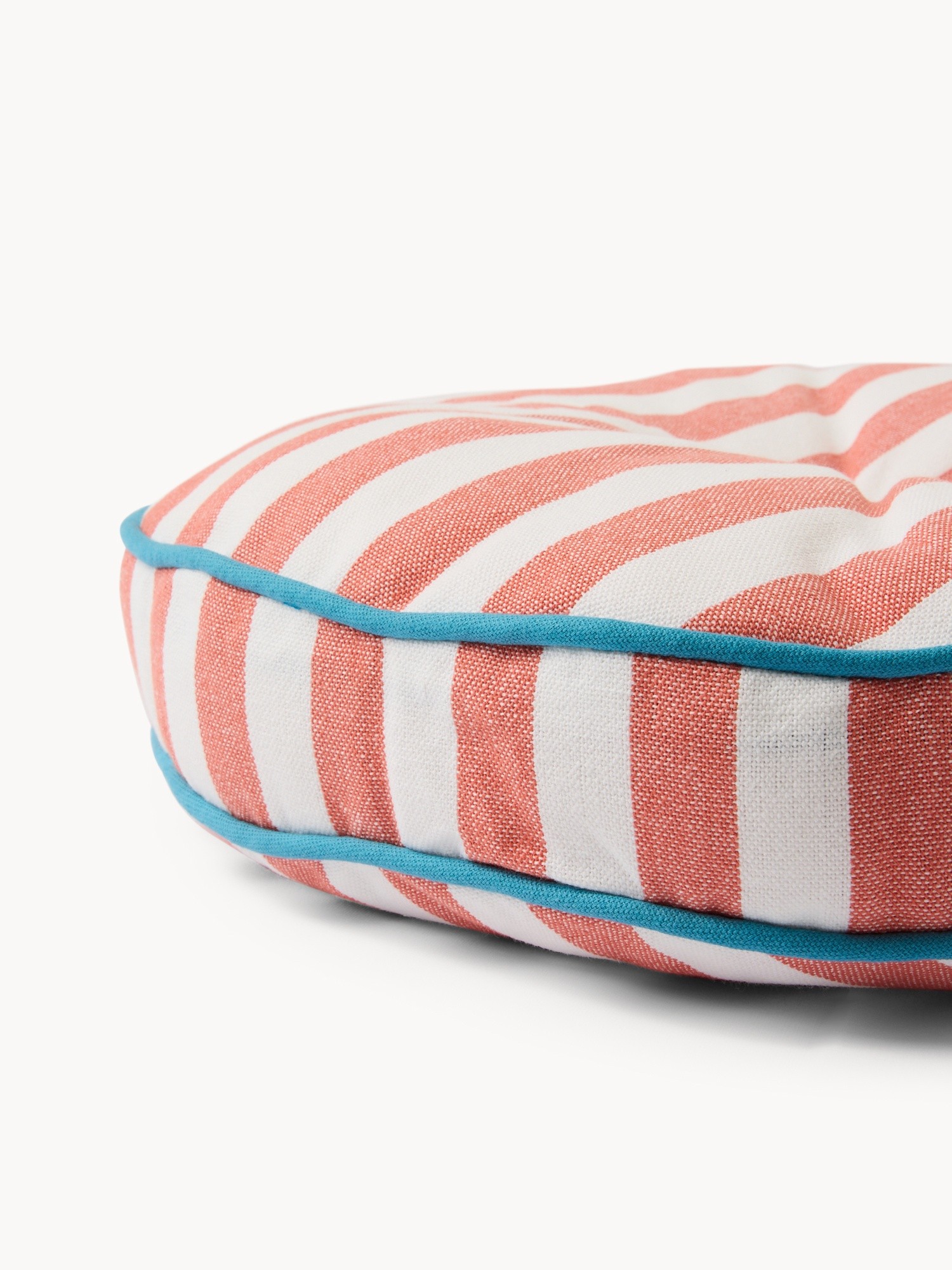 Round Striped Cushion with Button - Introductory Price, Red, large image number 1