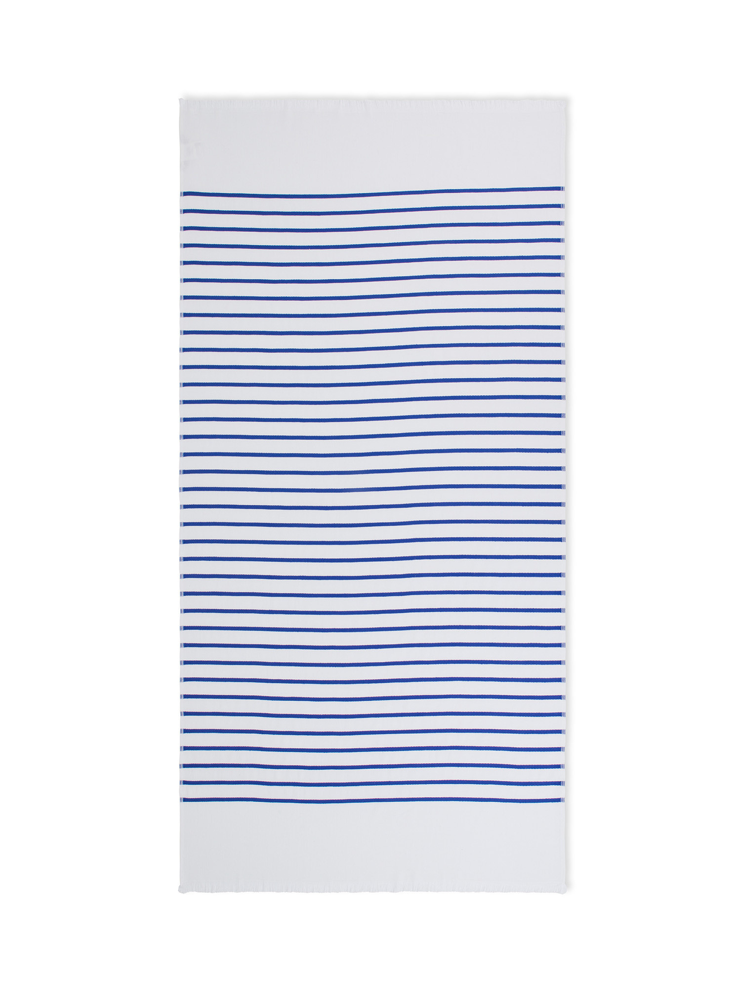 Pure cotton striped hammam beach towel, White, large image number 0