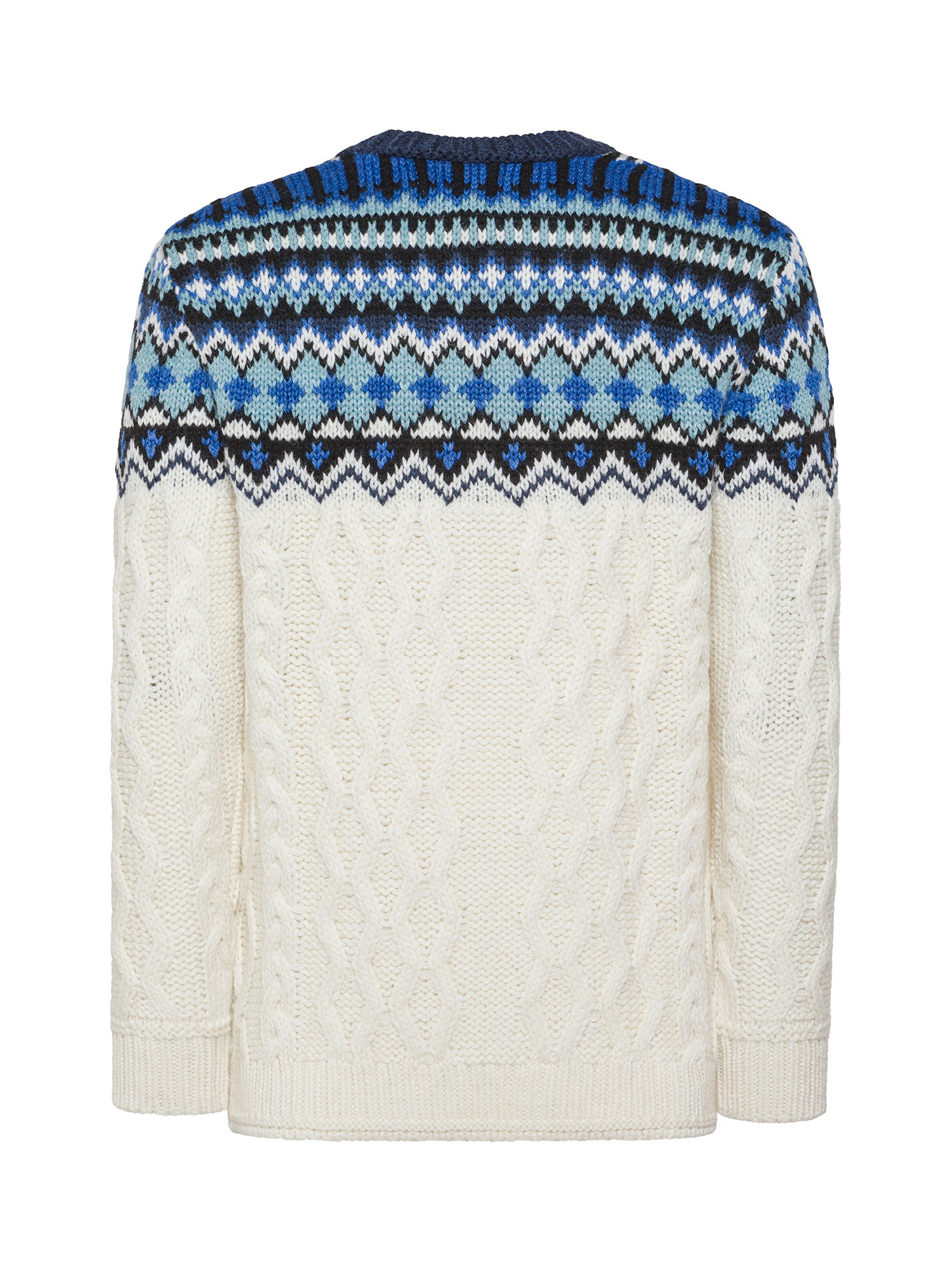 Superdry - Maglione girocollo Fair Isle, Bianco, large image number 1