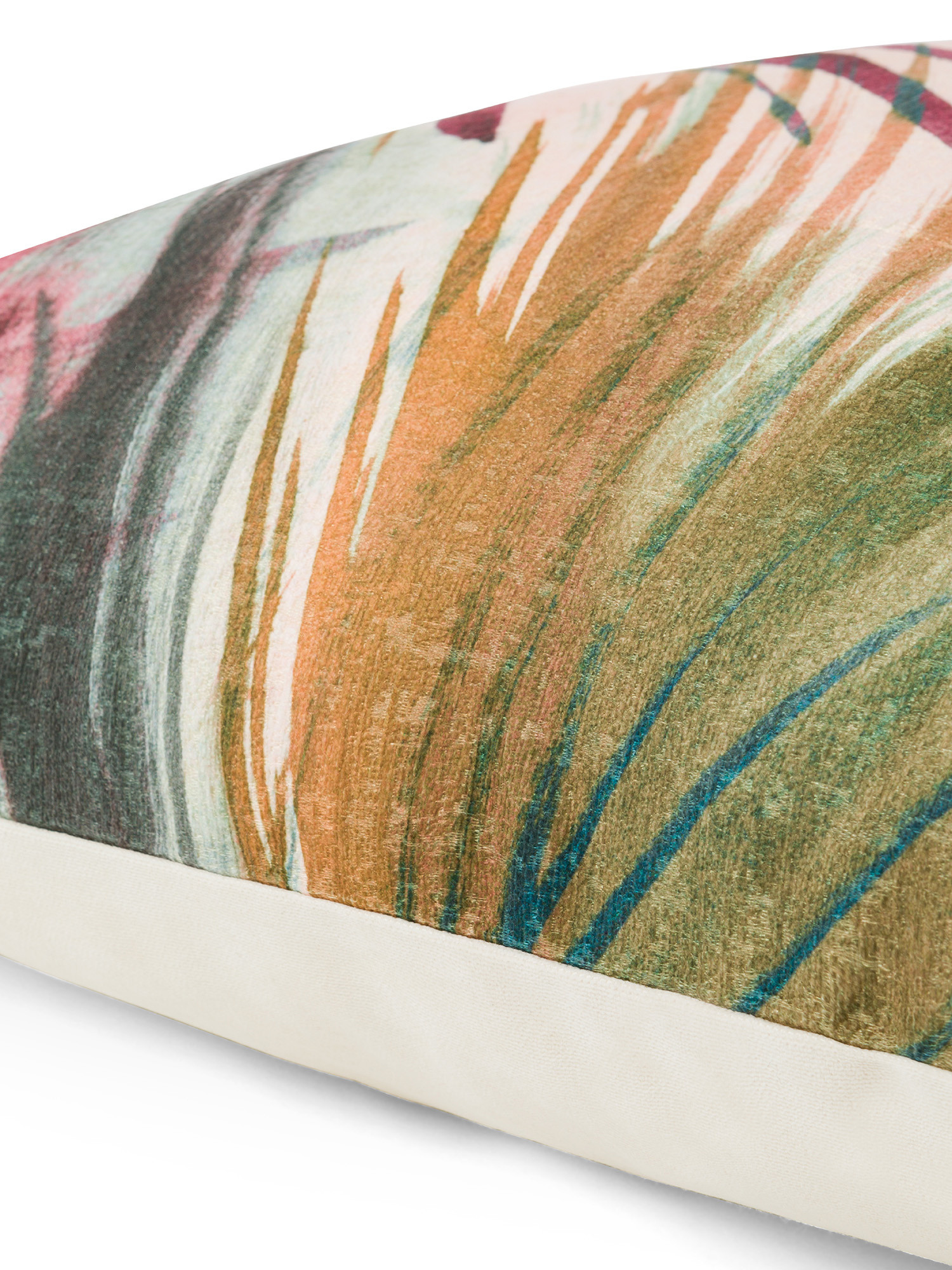Printed fabric cushion with palm tree motif 50X50cm, Multicolor, large image number 2