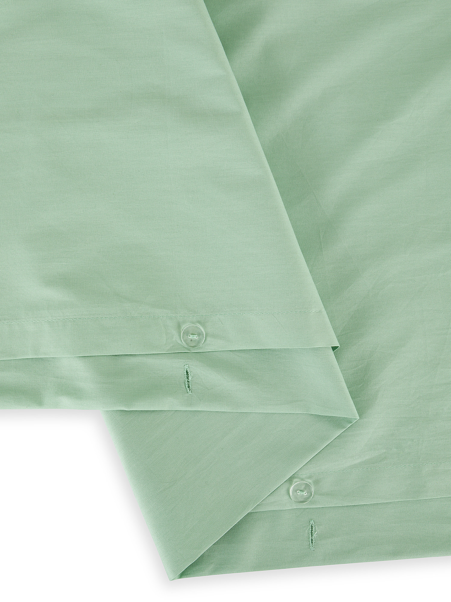 Parure copripiumino cotone percalle tinta unita, Verde, large image number 1