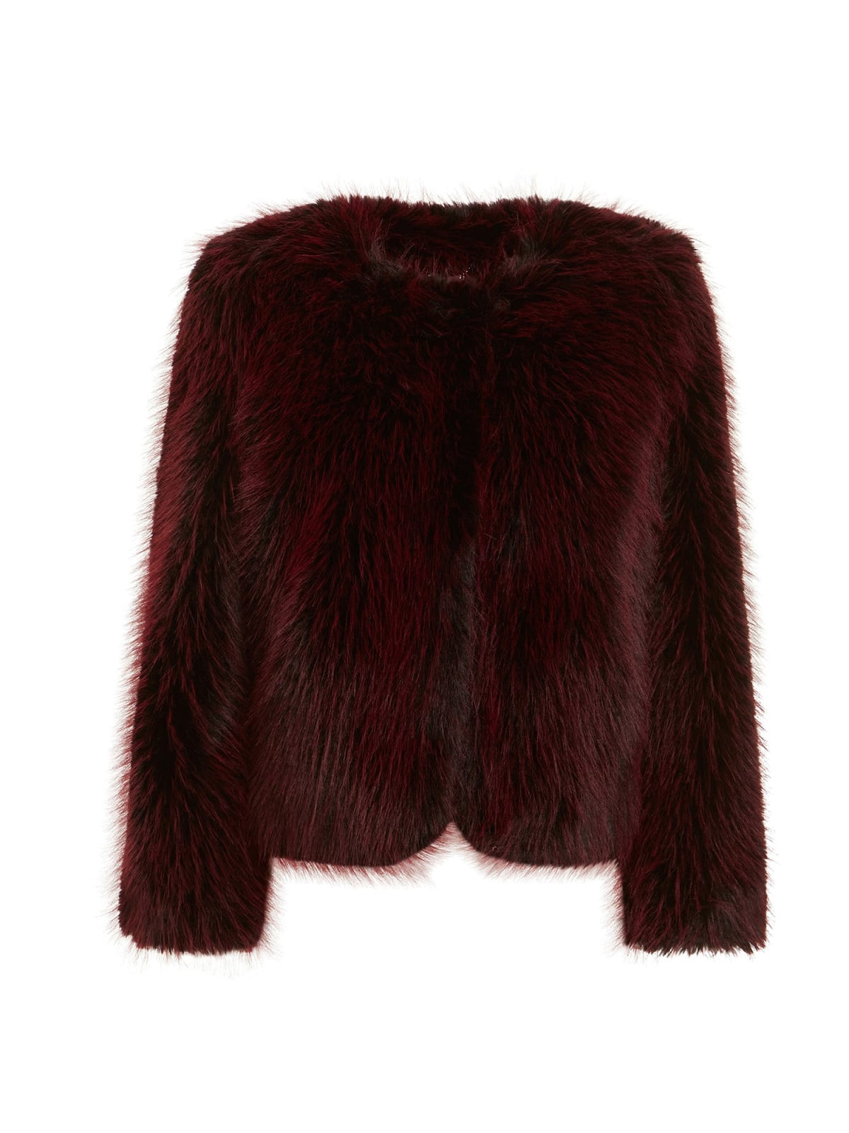 Faux fur jacket, Red Bordeaux, large image number 0