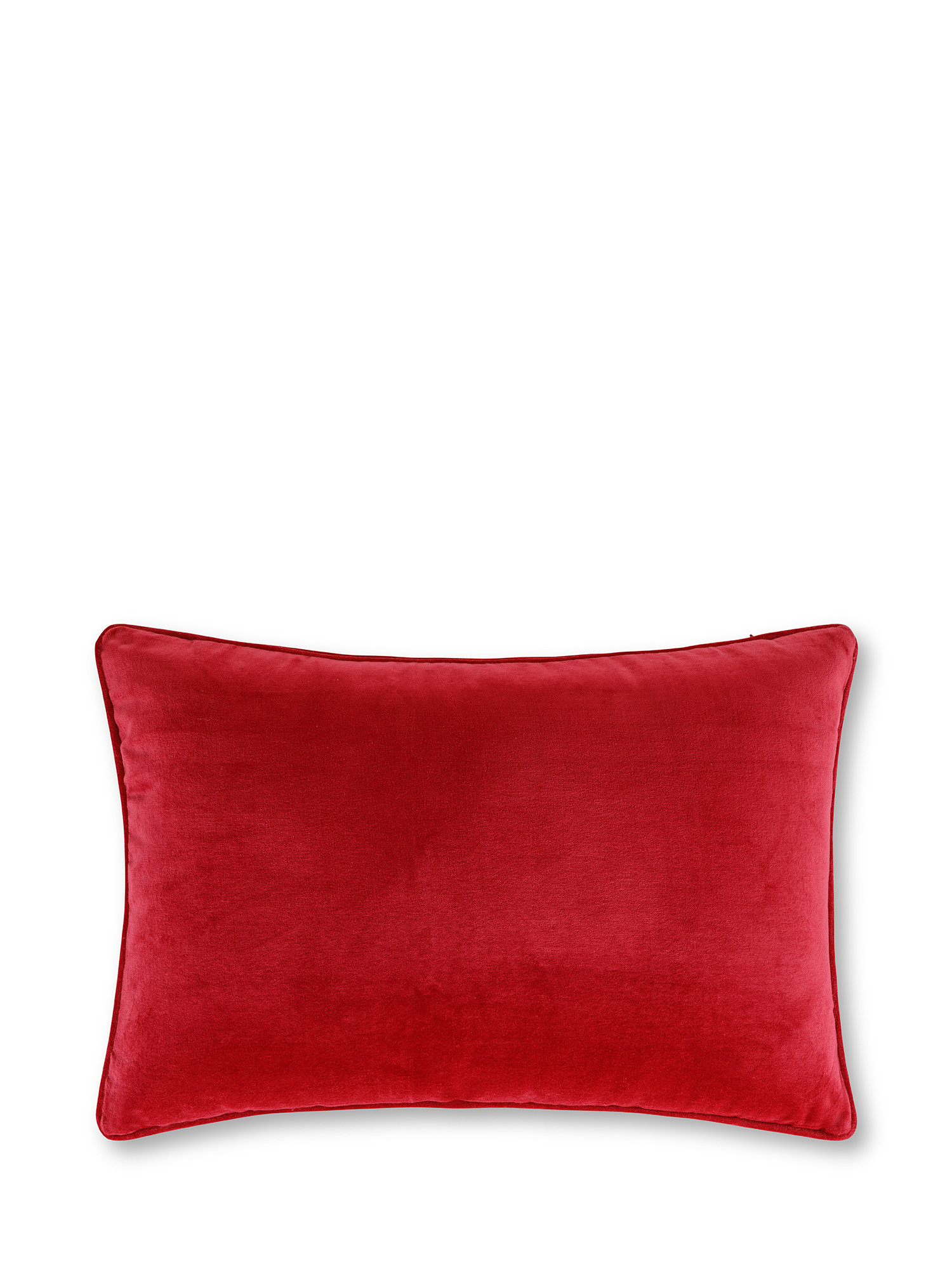 Velvet cushion with piping 35x55 cm, Red, large image number 0
