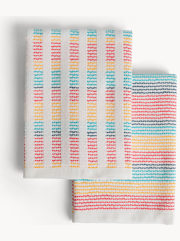 Set di 2 strofinacci in puro cotone jacquard