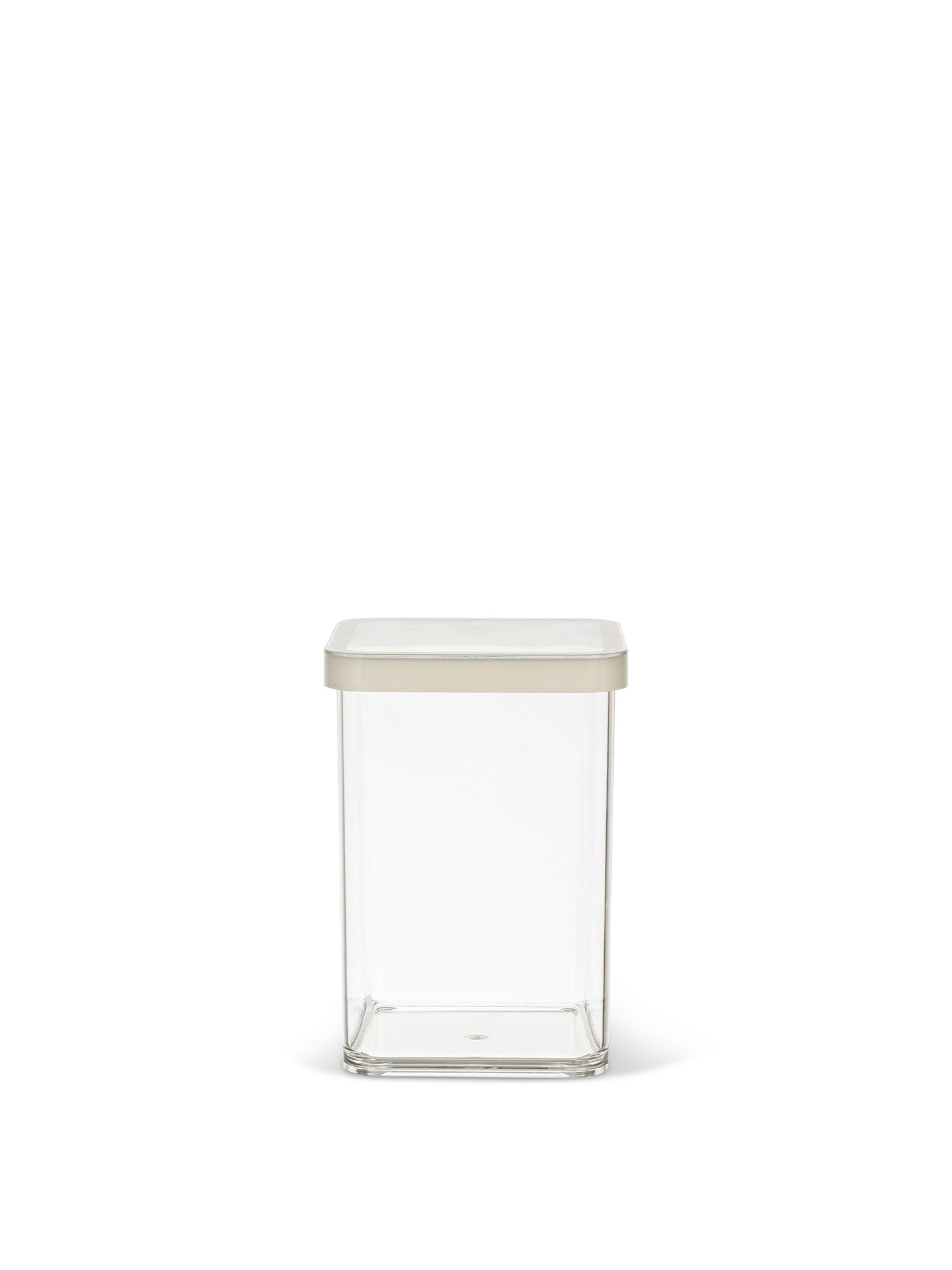 Square plastic jar, Transparent, large image number 0