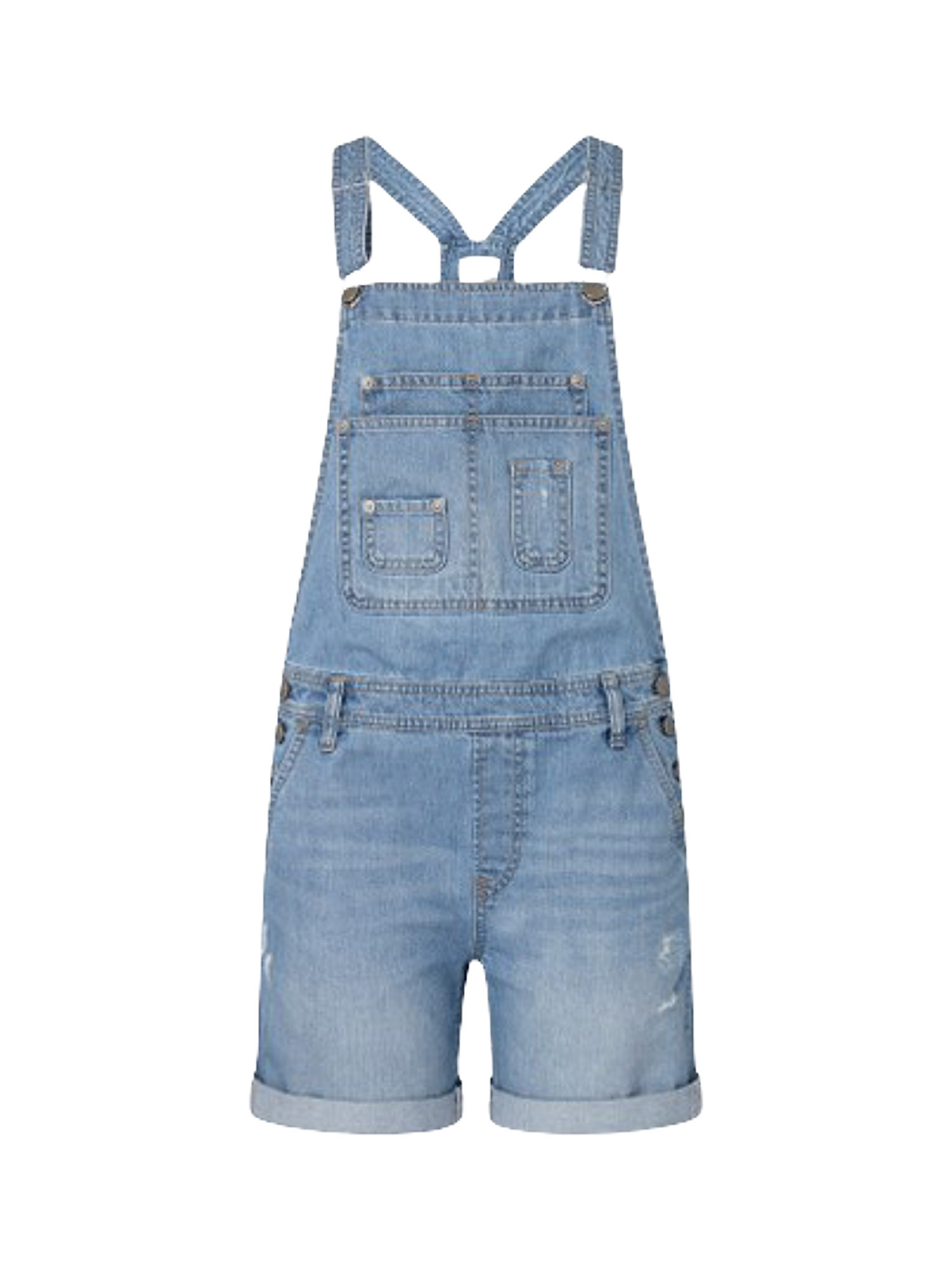 Abby fabby short dungarees, Denim, large image number 0