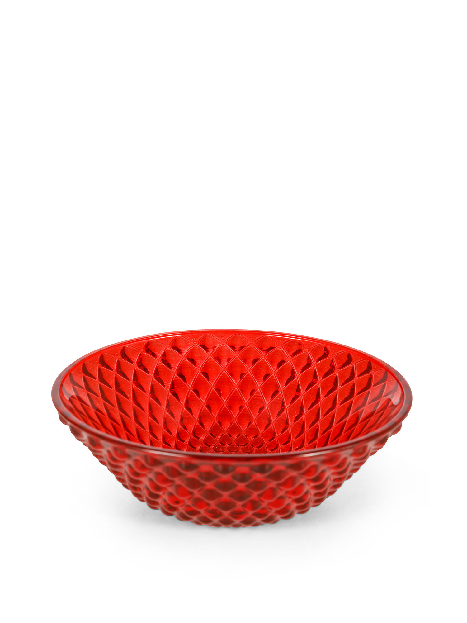 Red glass bowl, Red, large image number 1
