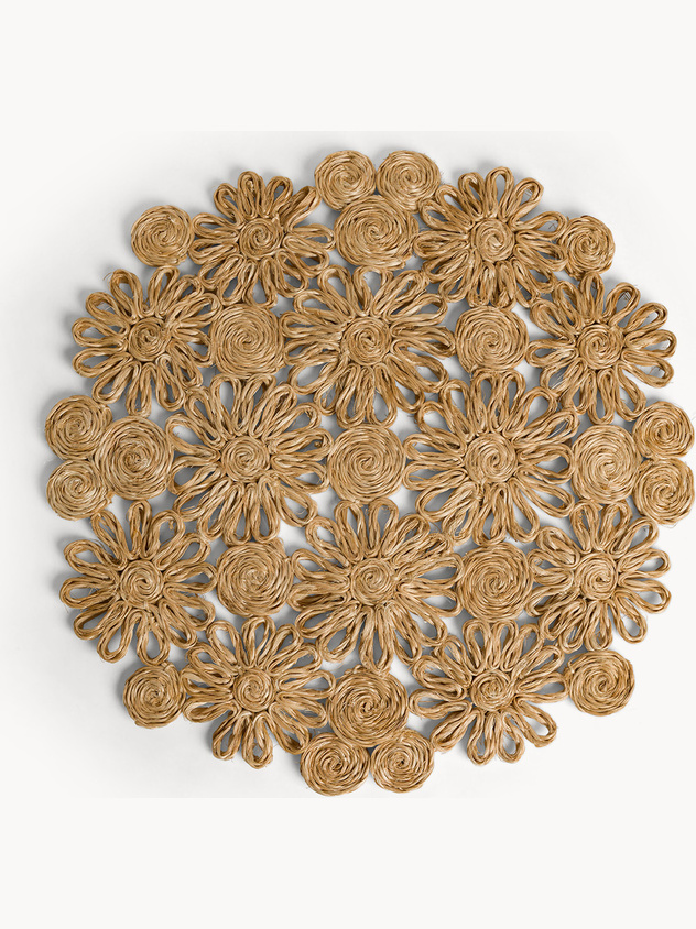 Natural abaca fiber placemat