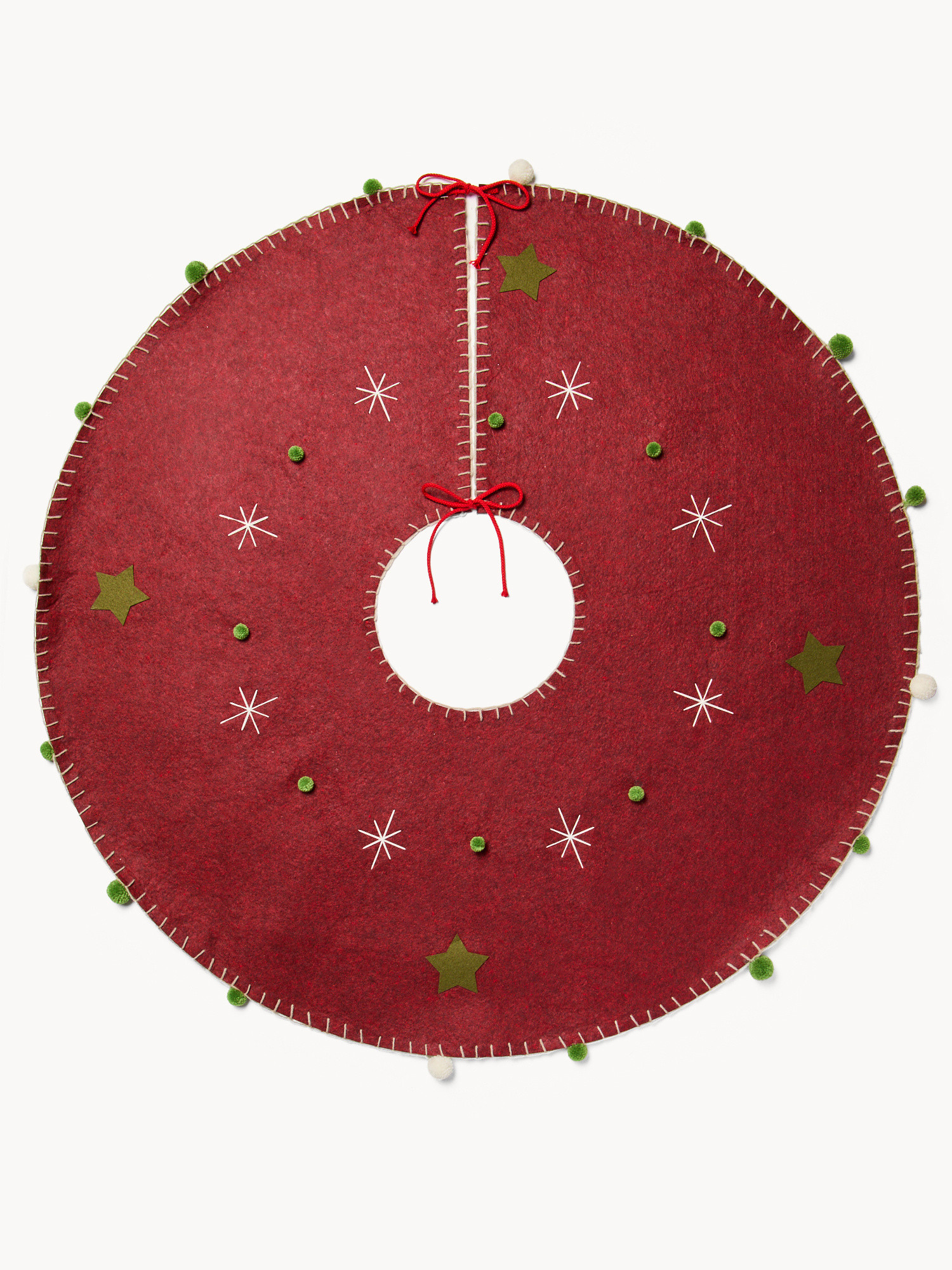 Copribase per albero in feltro, Rosso, large image number 0