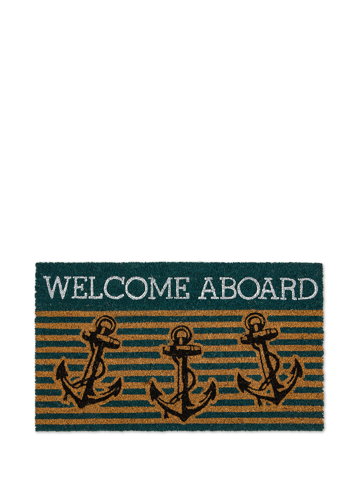 Coconut doormat with anchor print, Brown, large image number 0