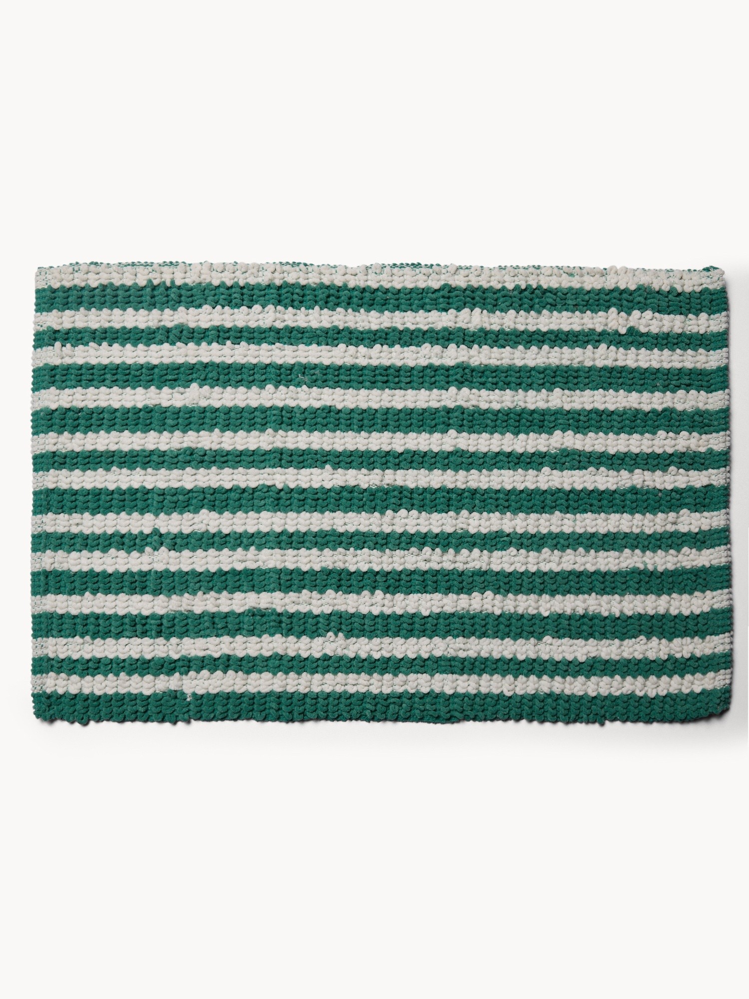 Striped Curl Bath Mat - Introductory Price, Bianco/Turchese, large image number 0