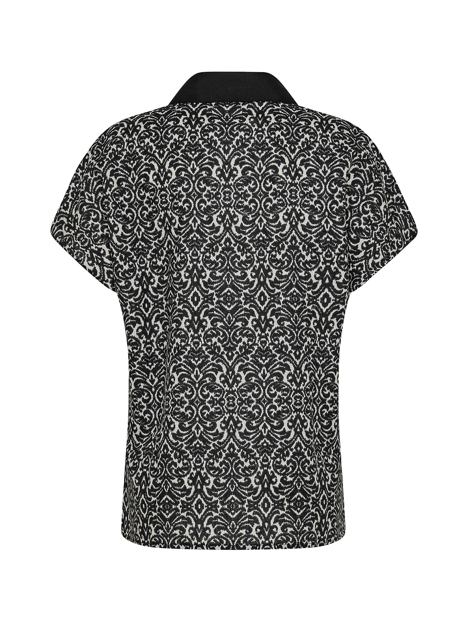 Patterned kimono shirt, Black, large image number 1