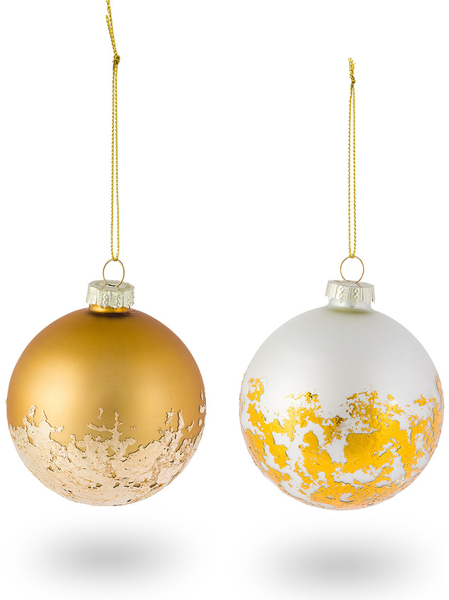 Palline Di Natale In Vetro Dipinte A Mano Palline di Natale: eleganti, grandi, in vetro dipinte a mano - Coin
