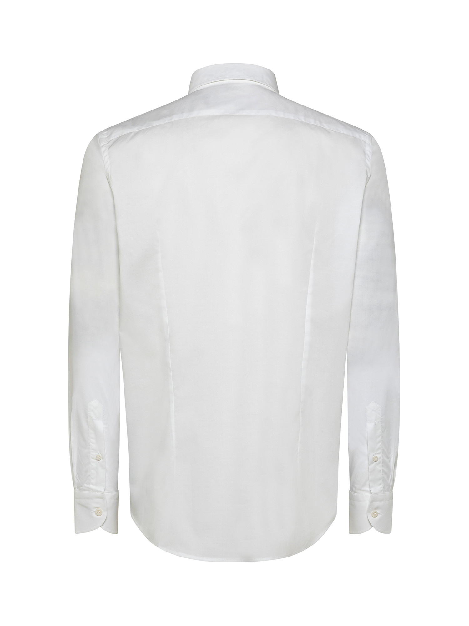 Camicia slim fit in cotone elasticizzato, Bianco, large image number 2